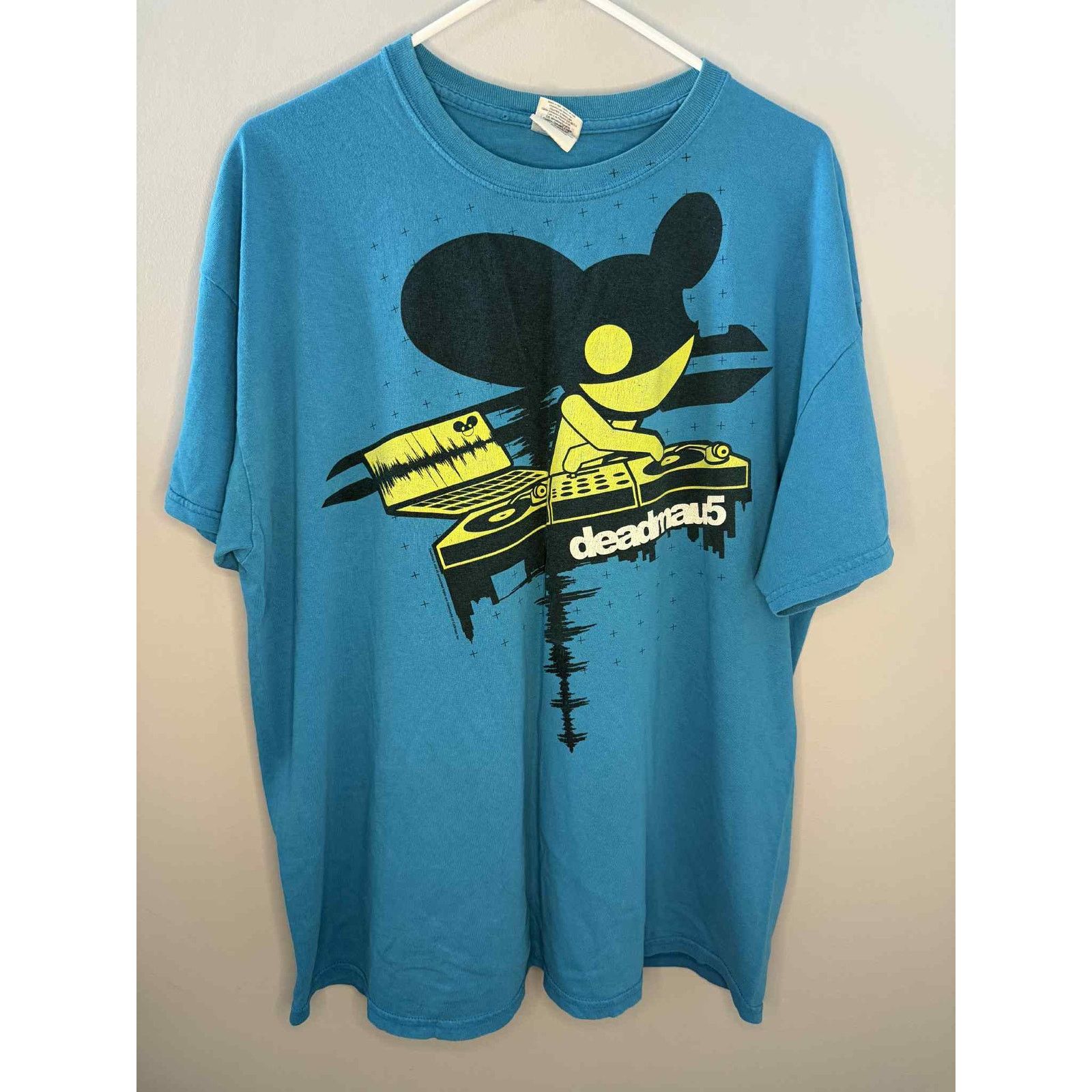 Gildan Deadmau5 Electronic DJ Rave Band Tee Blue Men's XL