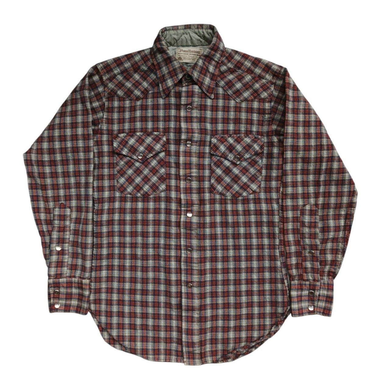 70s Pendleton Western Shirt Plaid Pearl Snap Button