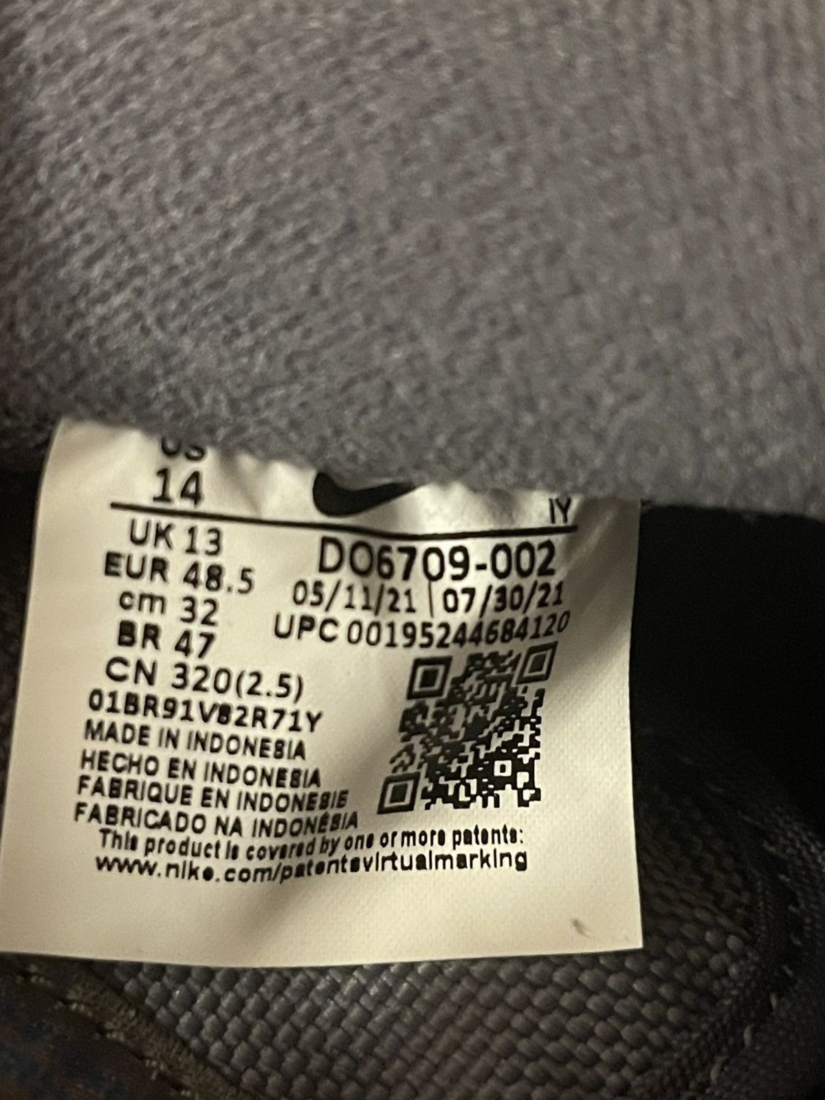 Nike *New* Nike Air Force 1 Cut Out Swoosh Grey Size US 14 / EU 47 - 6 Thumbnail