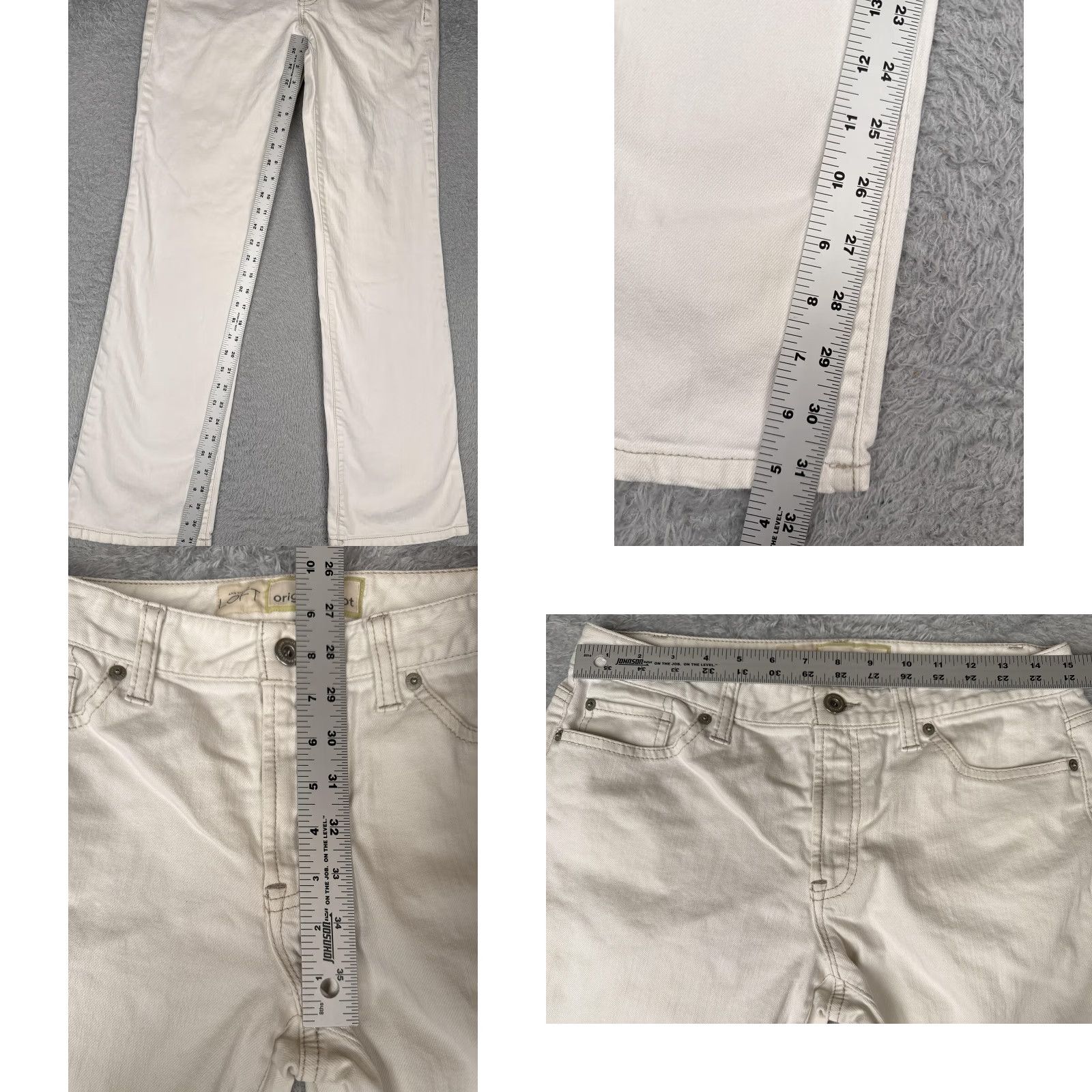 Loft VINTAGE Ann Taylor LOFT Jeans Womens 6 White Original Boot Bootcut Stretch Denim 30x32 Size 28" / US 6 / IT 42 - 8 Thumbnail