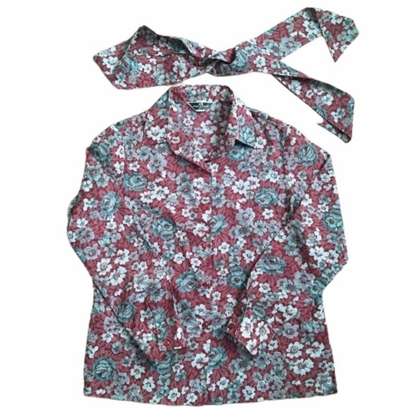 Vintage Vintage Alex Colman Sportswear Set: Floral Blouse & Scarf Size L / US 10 / IT 46 - 10 Thumbnail