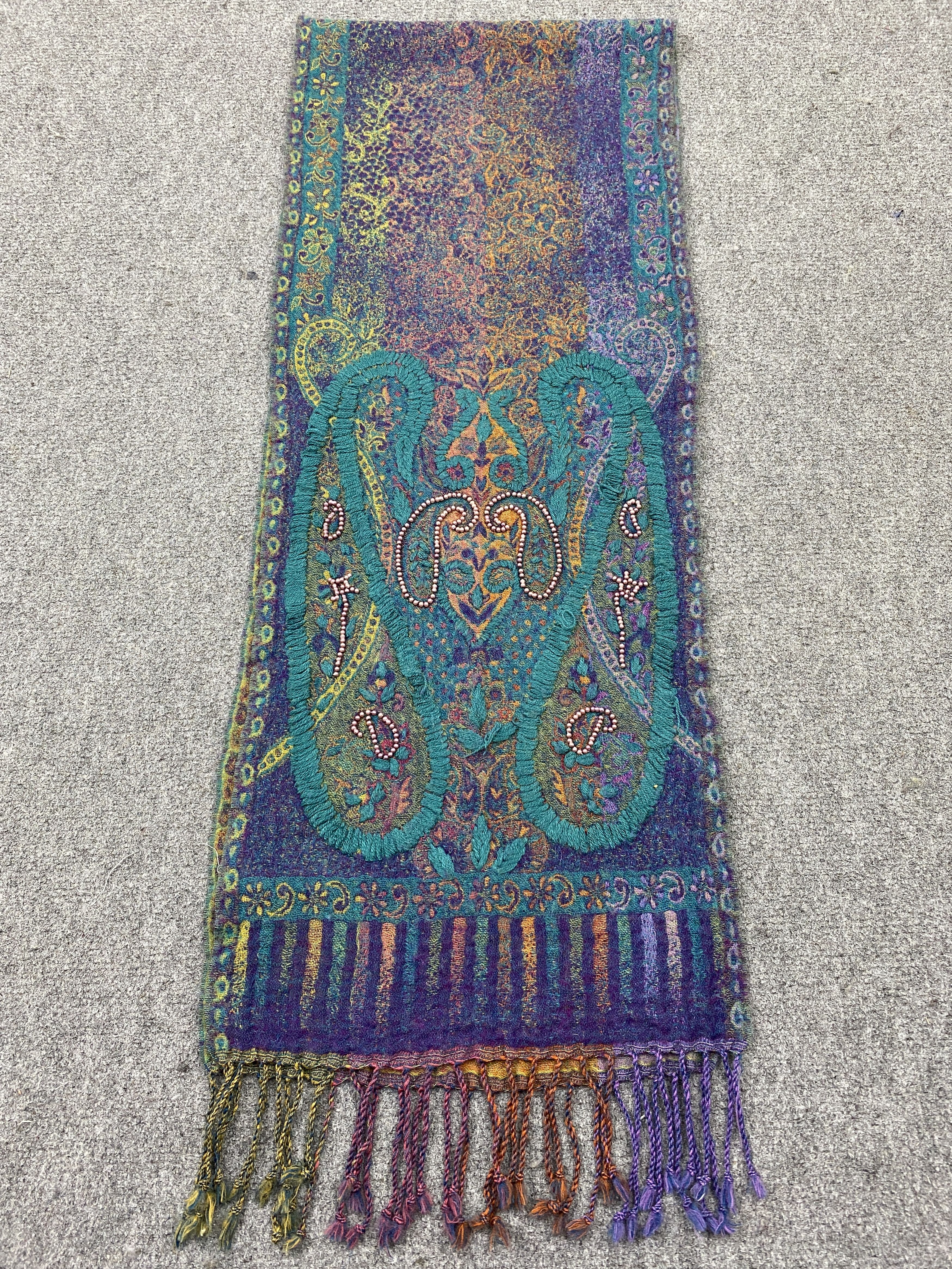 Japanese Brand Tulsi Japan Made Colourfull Paisley Scarf Neckwear SC0220 Size ONE SIZE - 5 Thumbnail