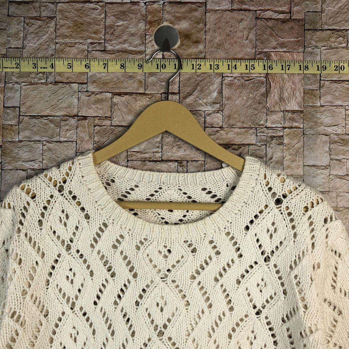 Japanese Brand × Vintage Japanese Brand White crochet mesh net Knitwear #A857 Size S / US 4 / IT 40 - 4 Thumbnail