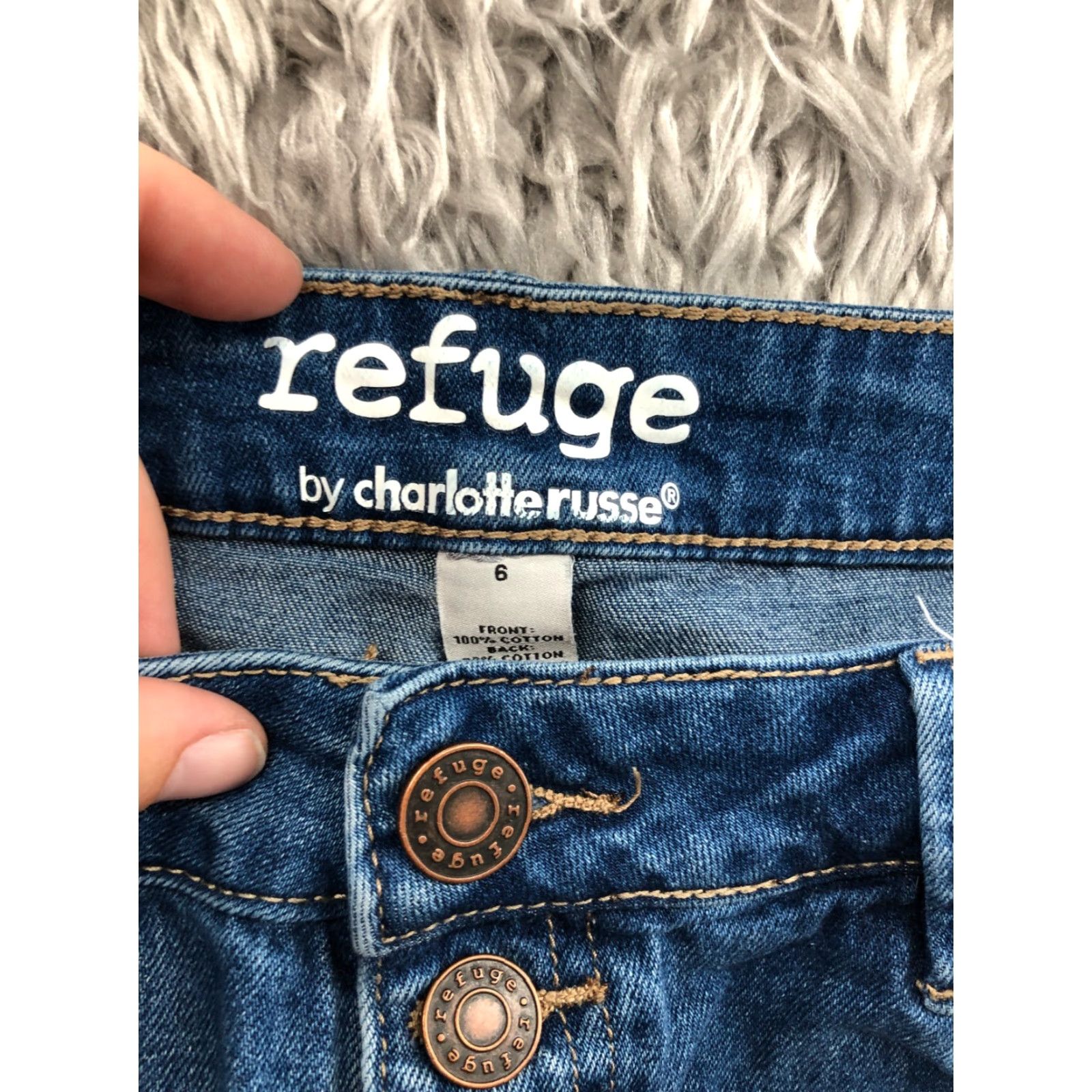Denime Refuge Shorts Womens Size 6 Mid Rise Dark Wash Blue Denim Jean Cuff-off 5-Pocket Style Boyfriend Size 28" / US 6 / IT 42 - 6 Thumbnail