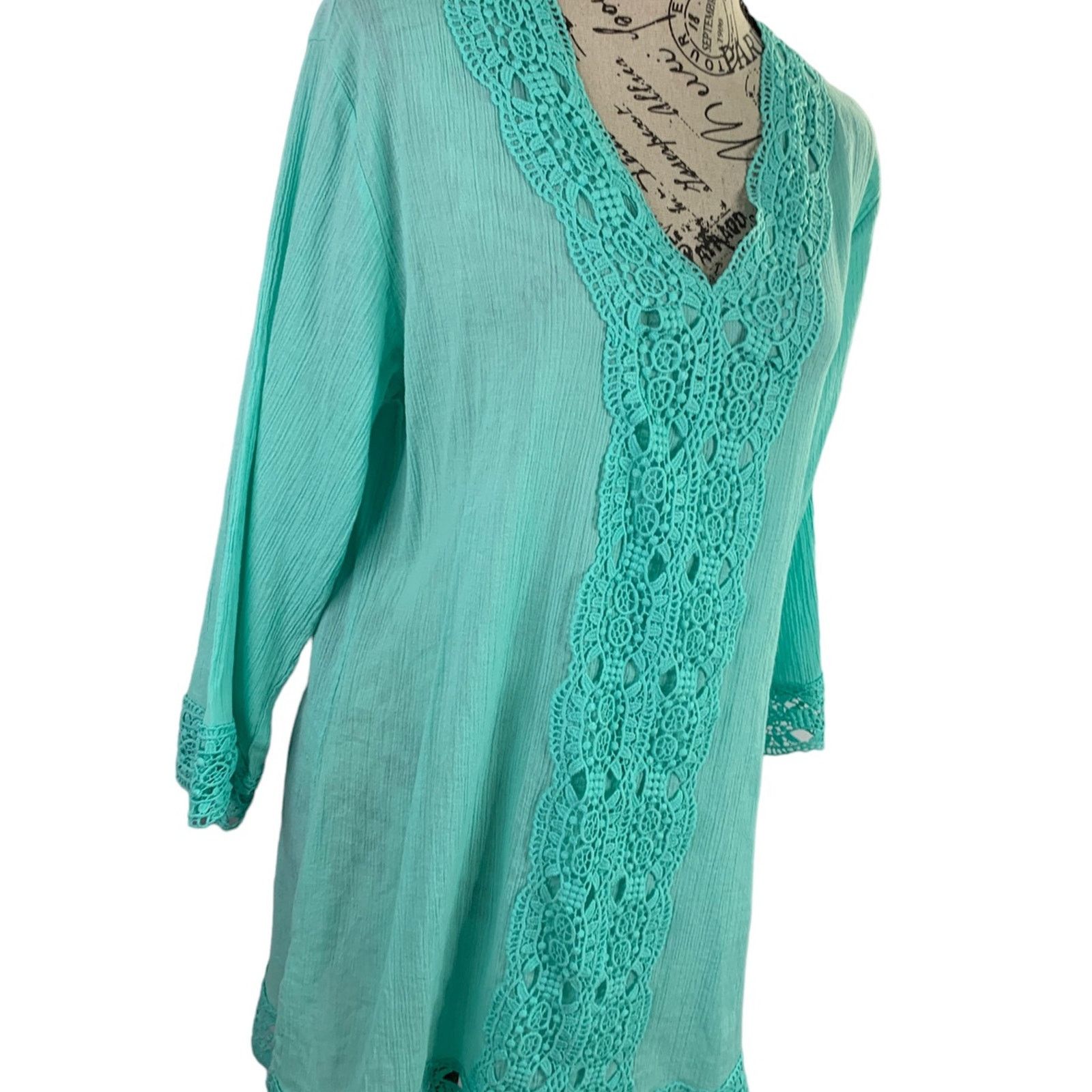 Isaac Mizrahi Issac Mizrahi New York Women's Small Tunic Top Lace Trim Size S / US 4 / IT 40 - 3 Thumbnail