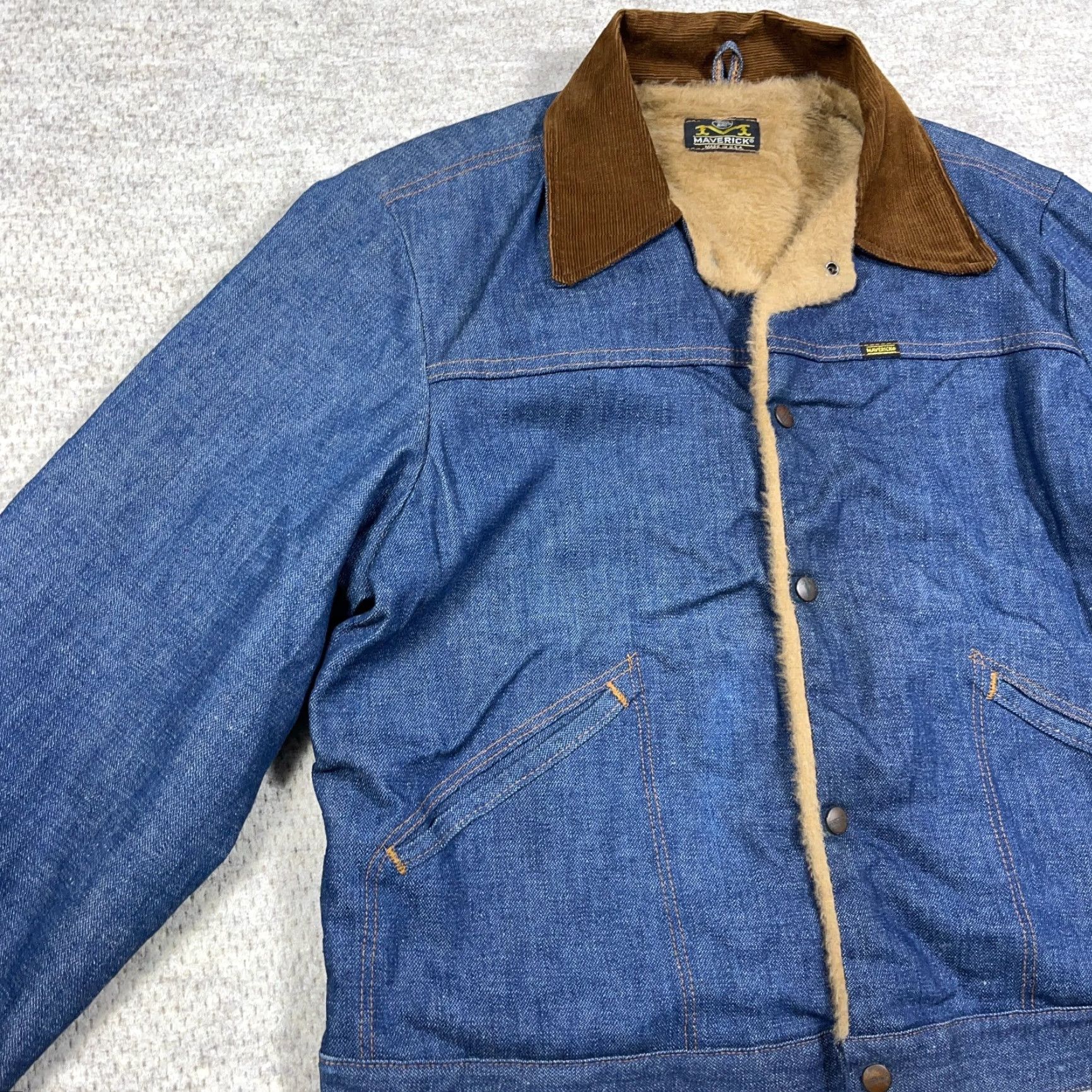 Bell VINTAGE Maverick Denim Jacket Men 44 Blue Lined 70s USA Made Jacket Size US S / EU 44-46 / 1 - 3 Thumbnail