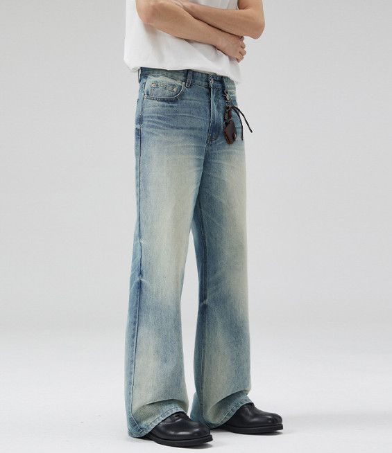 Vintage American high street wide-leg gradient baggy flared jeans Size US 32 / EU 48 - 4 Thumbnail