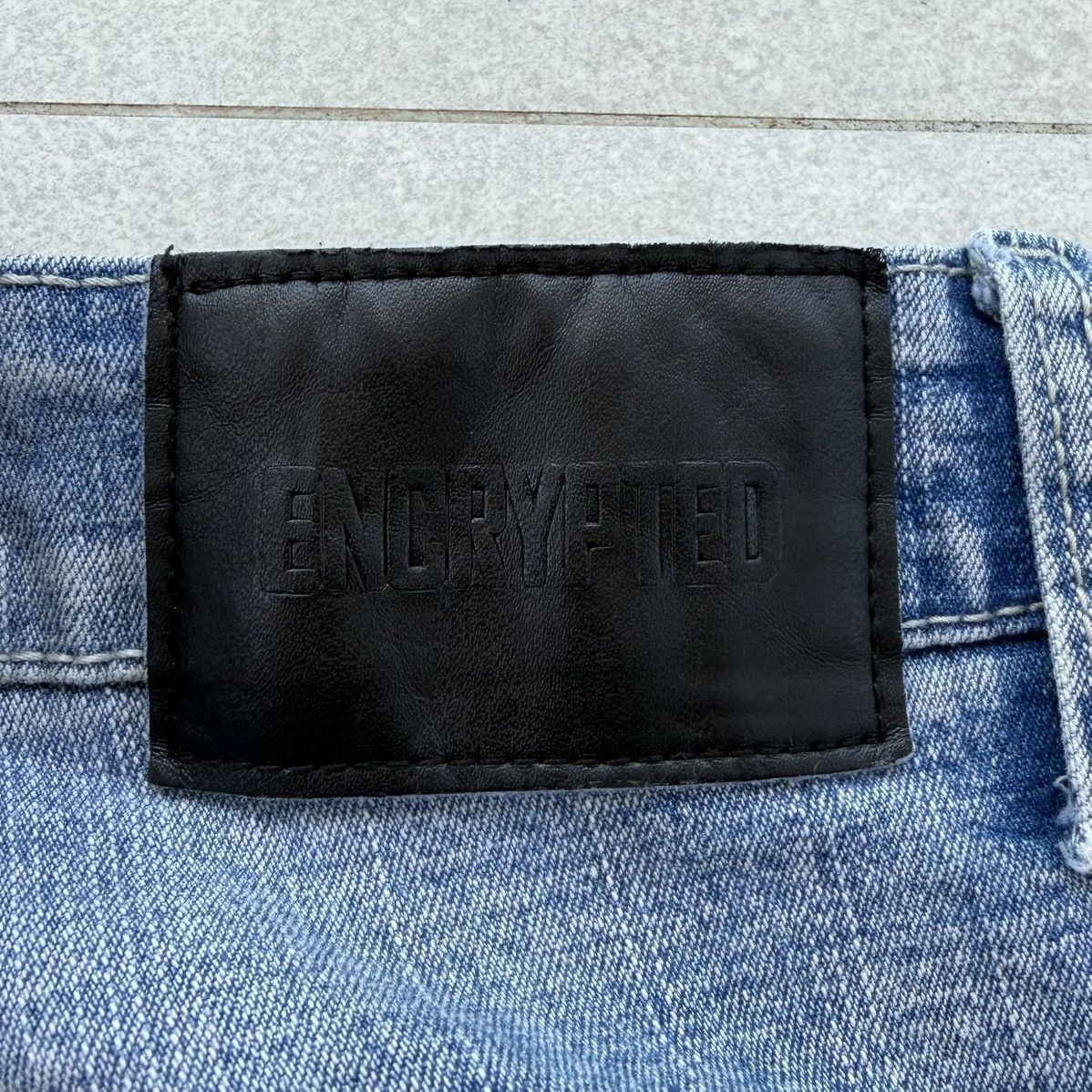 Japanese Brand ENCRYPTED Denim Slim Ripped Stretchable DISTRESSED SLIM-FIT Size US 42 / EU 58 - 10 Thumbnail
