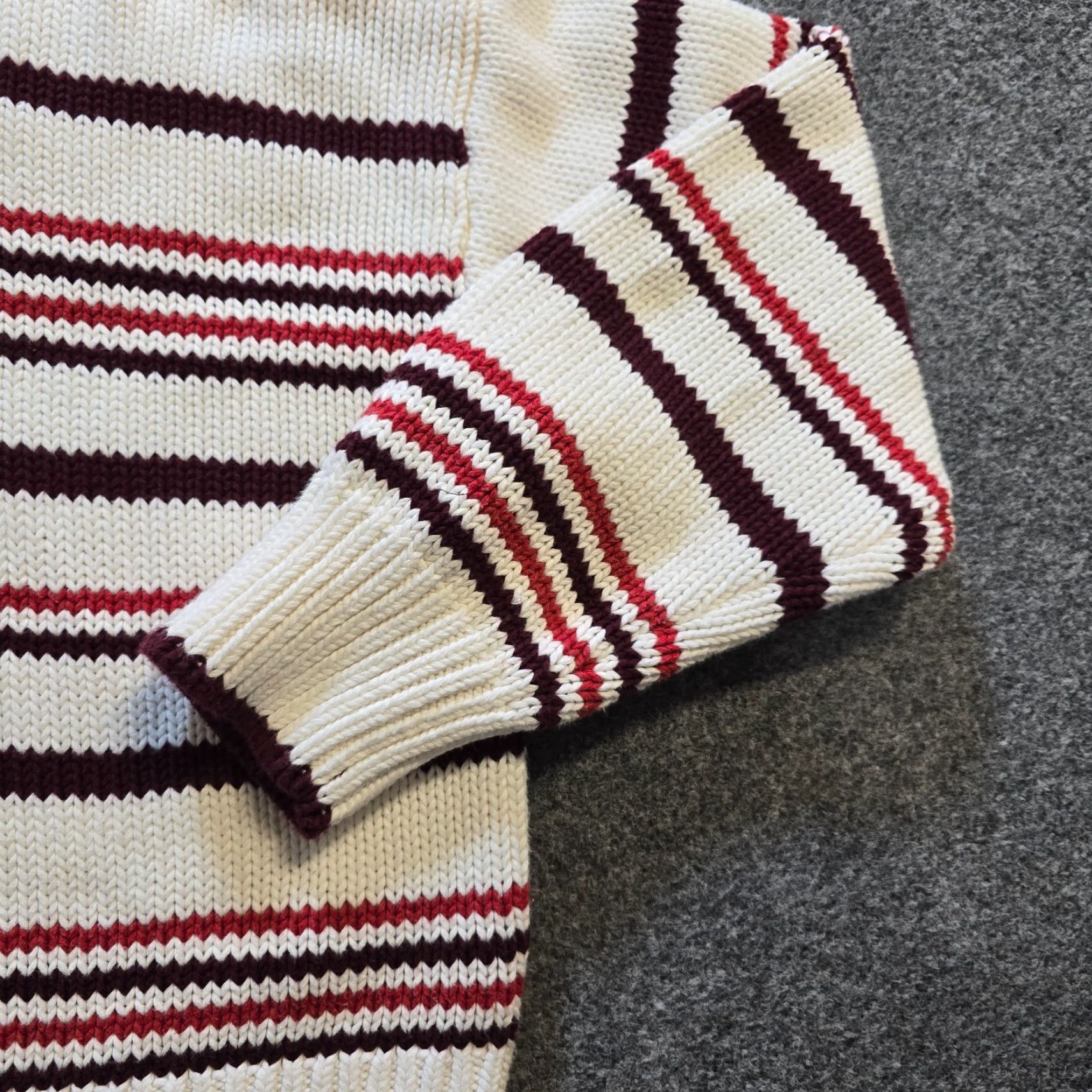 Madewell Madewell Sweater Top Womens Size Large White Red Striped Turtleneck Boxy Casual Shirt Size L / US 10 / IT 46 - 3 Thumbnail