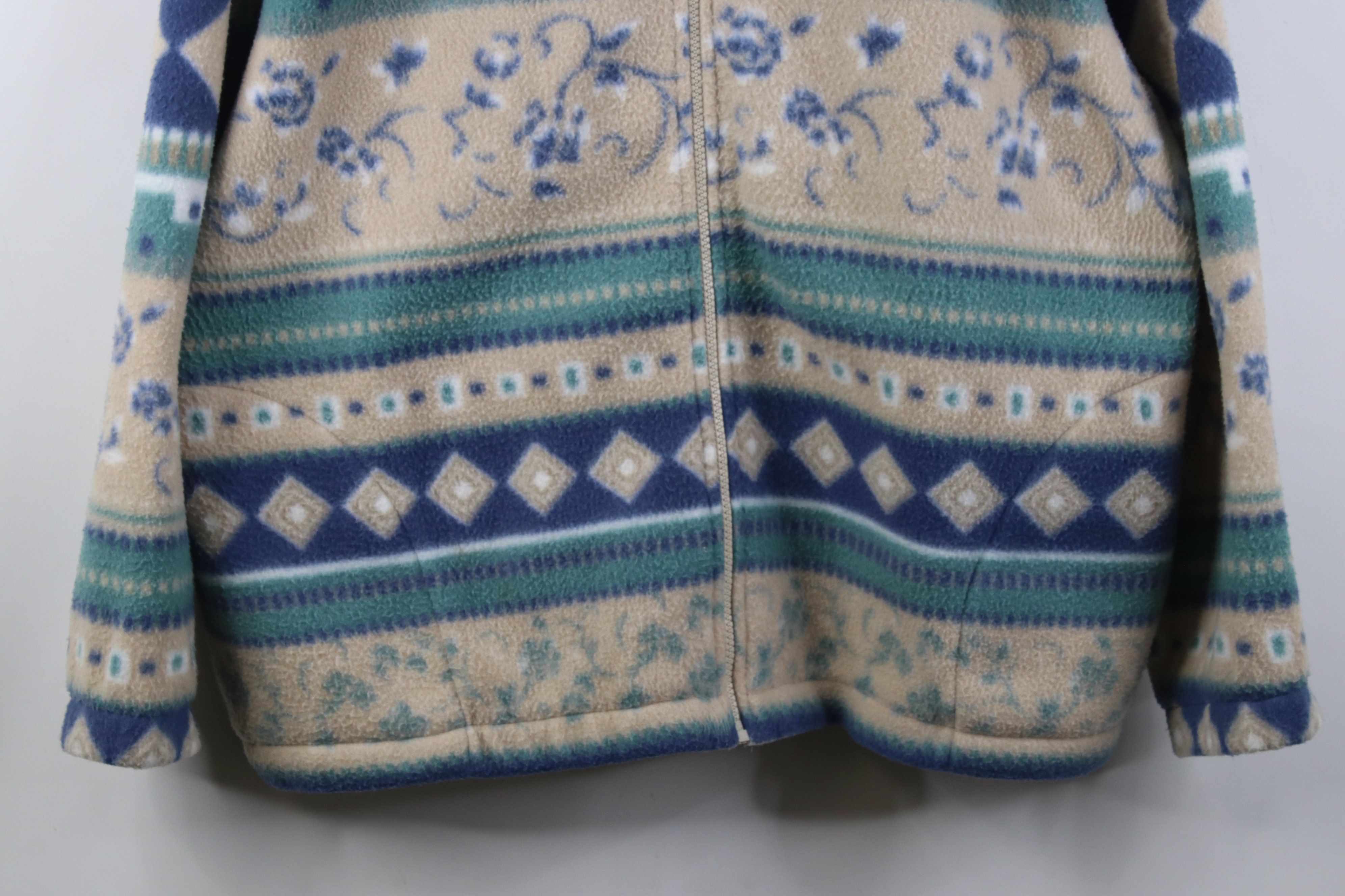 Vintage Vintage 90s Streetwear Fair Isle Fleece Full Zip Jacket Size XL / US 12-14 / IT 48-50 - 3 Thumbnail