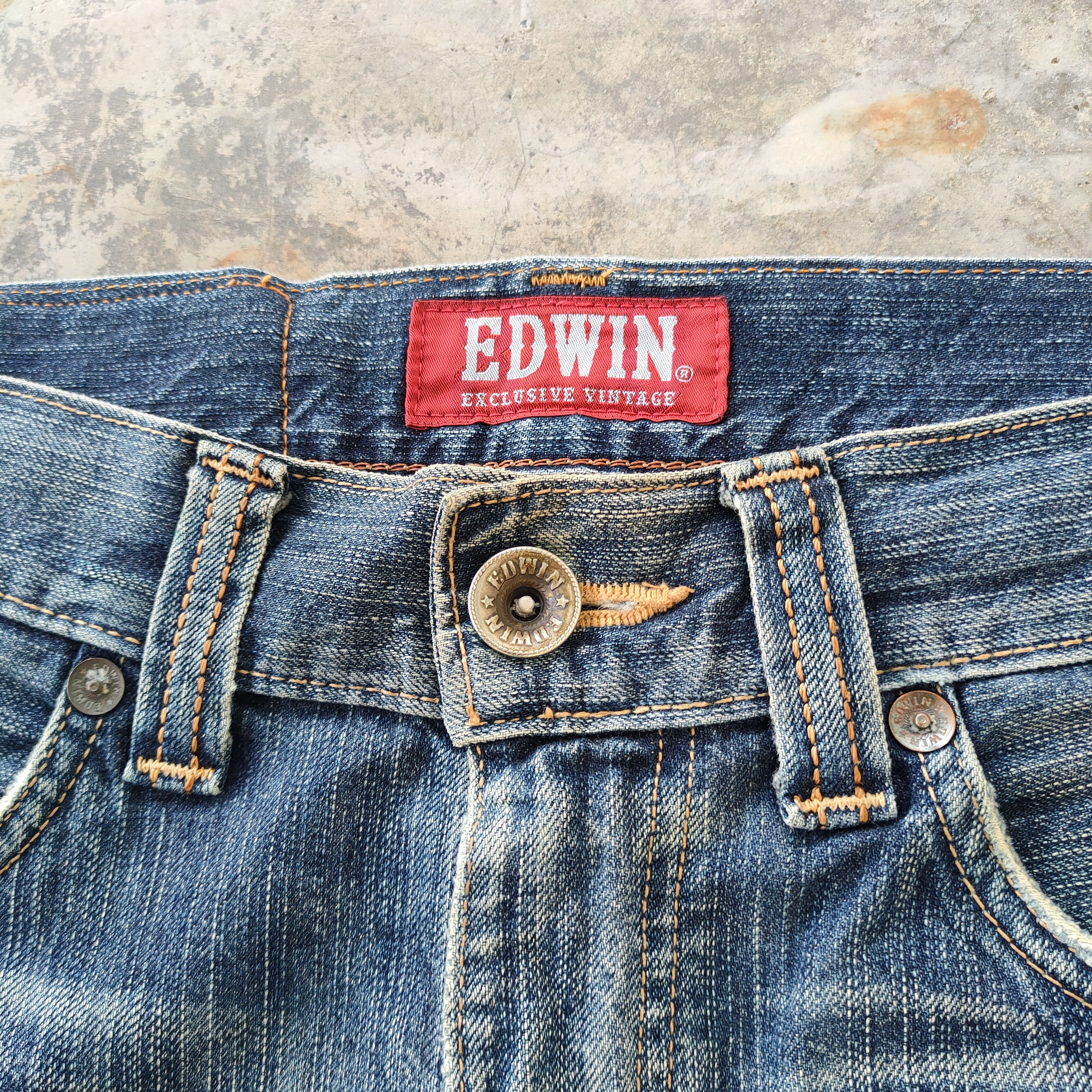 Edwin # VINTAGE DISTRESSED EDWIN FADED BLUE JEANS PANTS Size US 32 / EU 48 - 5 Thumbnail