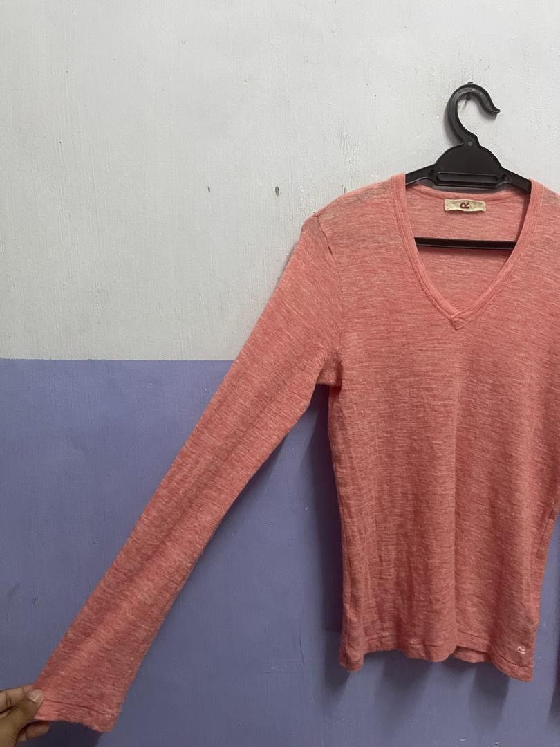 45rpm Vintage R 45rpm V Neck Wool Knit Sweater, Size 3, Pink Size S / US 4 / IT 40 - 2 Thumbnail