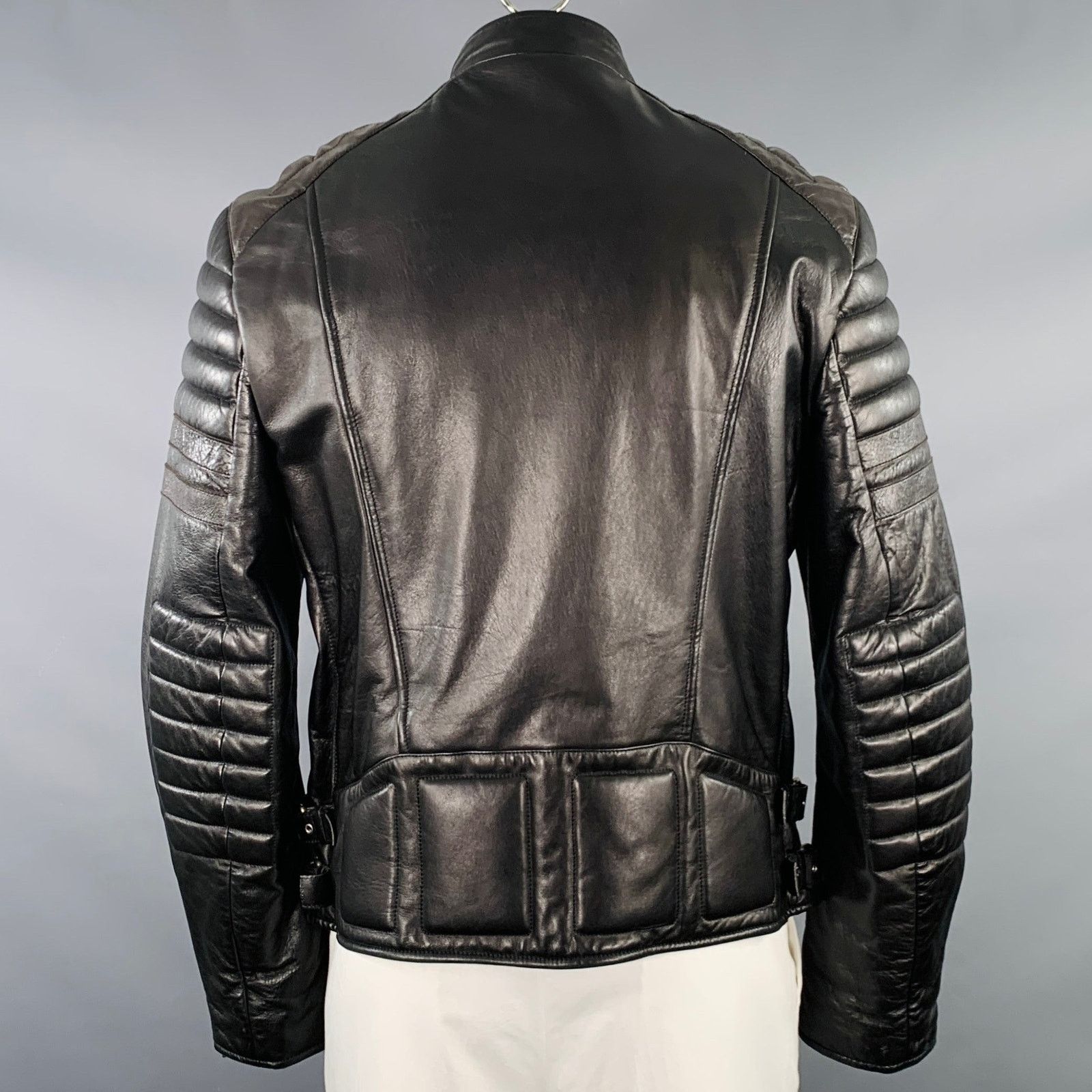 Gucci GUCCI Size 44 Black Brown Quilted Leather Motorcycle Jacket Size US L / EU 52-54 / 3 - 4 Thumbnail
