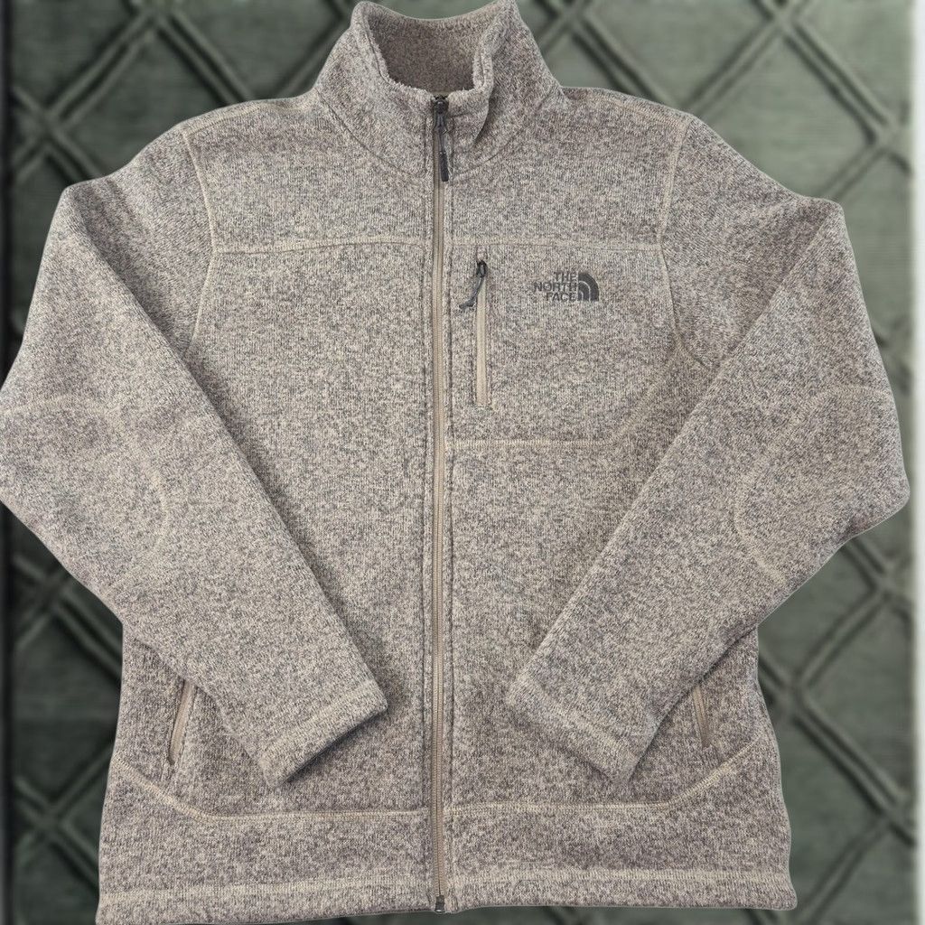 The North Face The North Face Jacket Mens S Beige Flecked Fleece Full Zip Lined Pockets Size US S / EU 44-46 / 1 - 1 Thumbnail