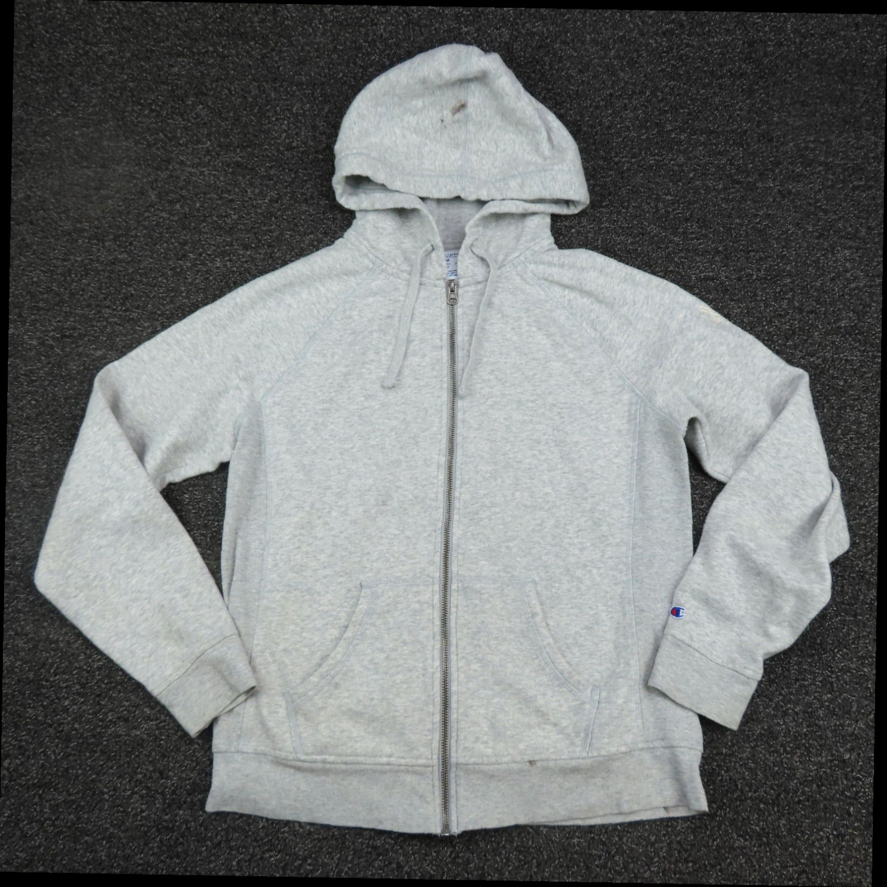 Champion Women s Medium Gray Full Zip Long Sleeve Hooded Ladies Workout Champion Jacket Grailed