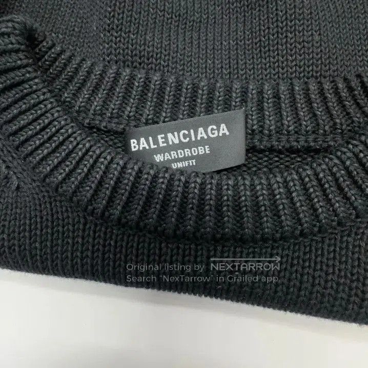 Balenciaga Balenciaga Black Embroidered Logo Long Sleeve Sweater. Size US M / EU 48-50 / 2 - 4 Thumbnail