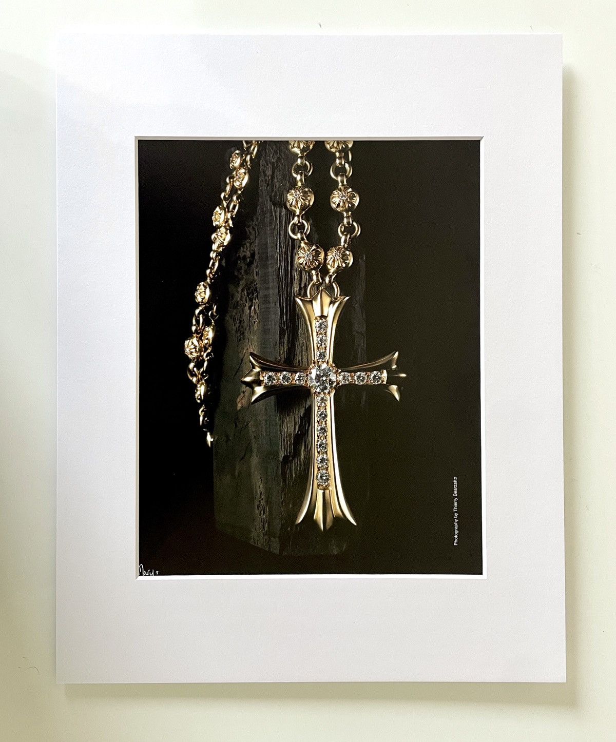 Chrome Hearts Chrome Hearts 11x14 gold cross Matted Frame cutout poster Size ONE SIZE - 1 Thumbnail