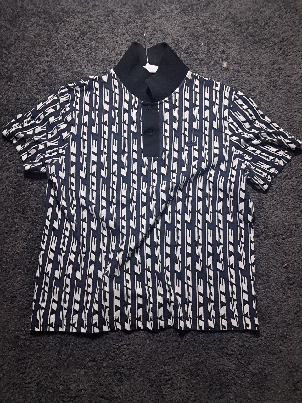 Lacoste Full name: Men’s Navy & White Geometric Print Polo Size US XL / EU 56 / 4 - 2 Thumbnail