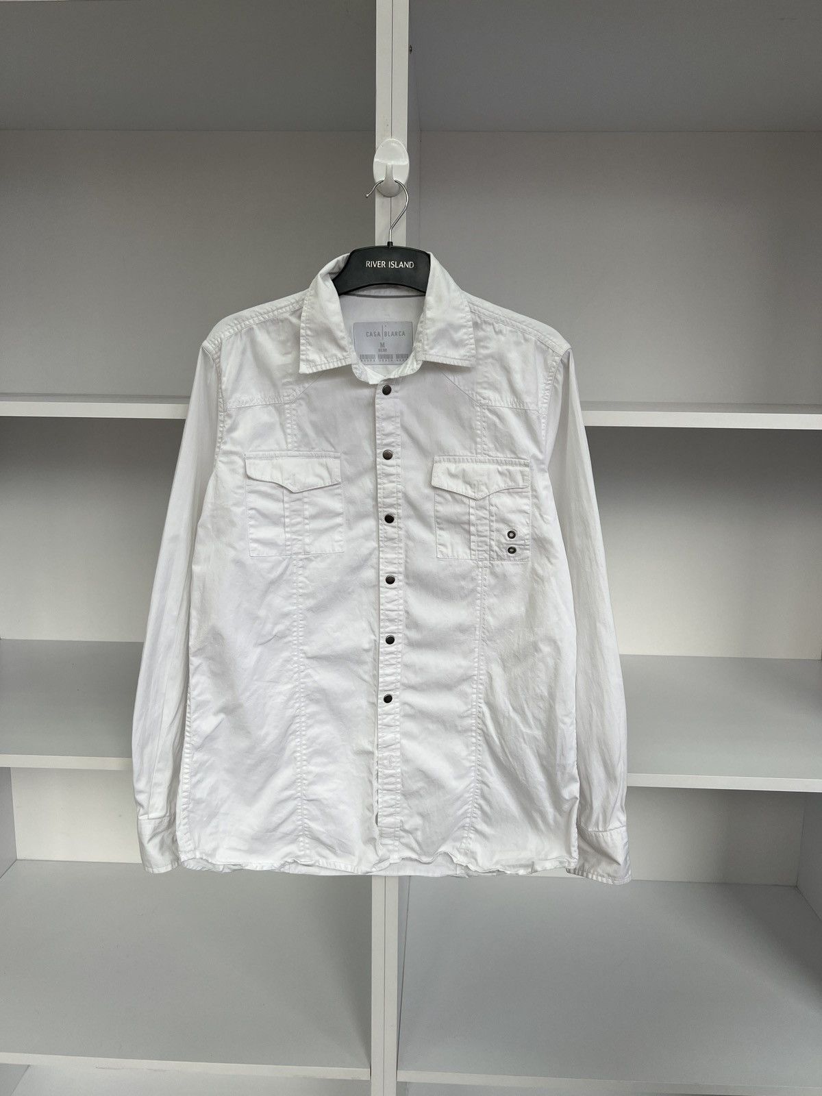 Casablanca × Designer × Vintage Vintage CasaBlanca Denim White Button Up Shirt Size US M / EU 48-50 / 2 - 1 Thumbnail