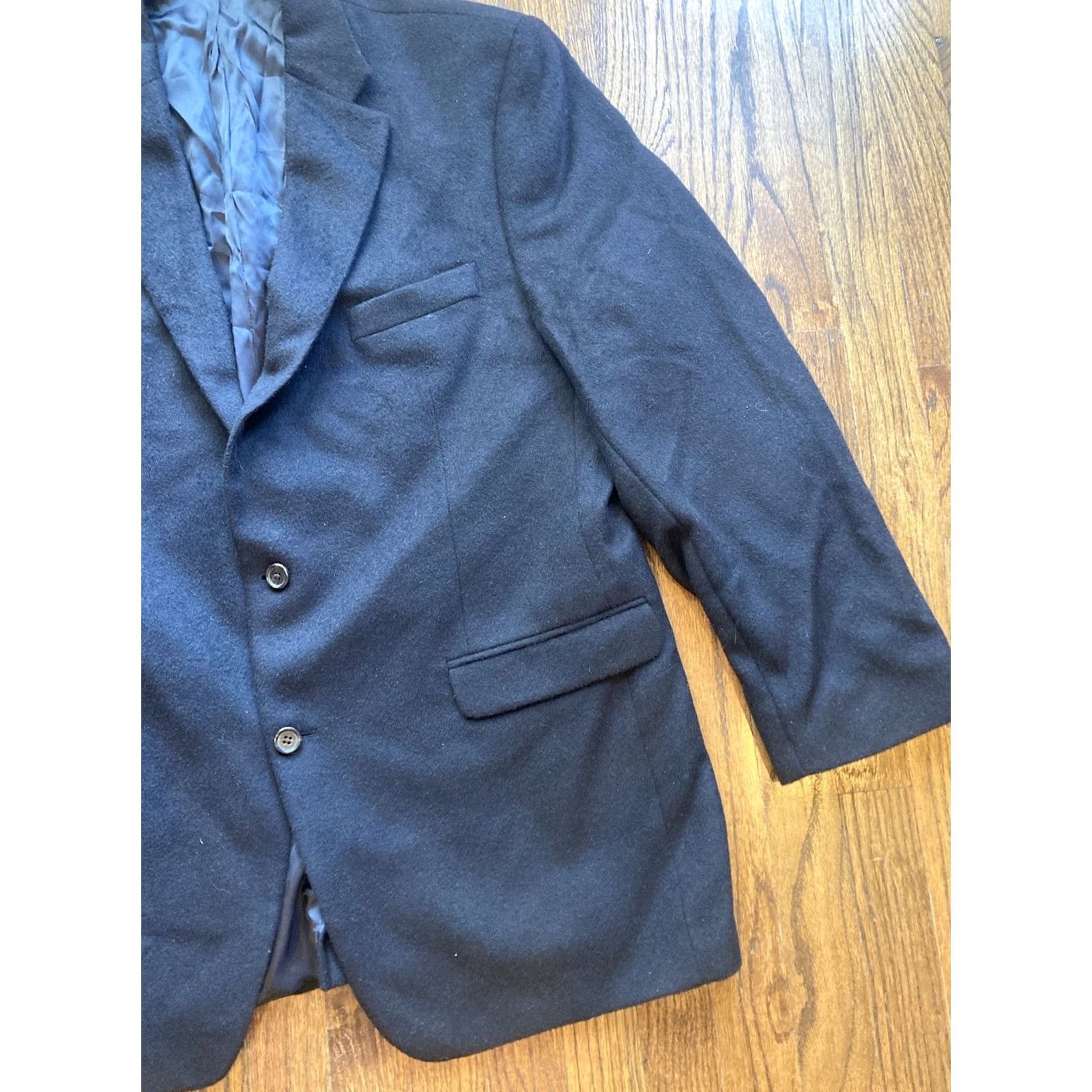Ralph Lauren Lauren Ralph Lauren Black Camel Hair Blazer Jacket Men's 44L Long Sport Size 44R - 3 Thumbnail