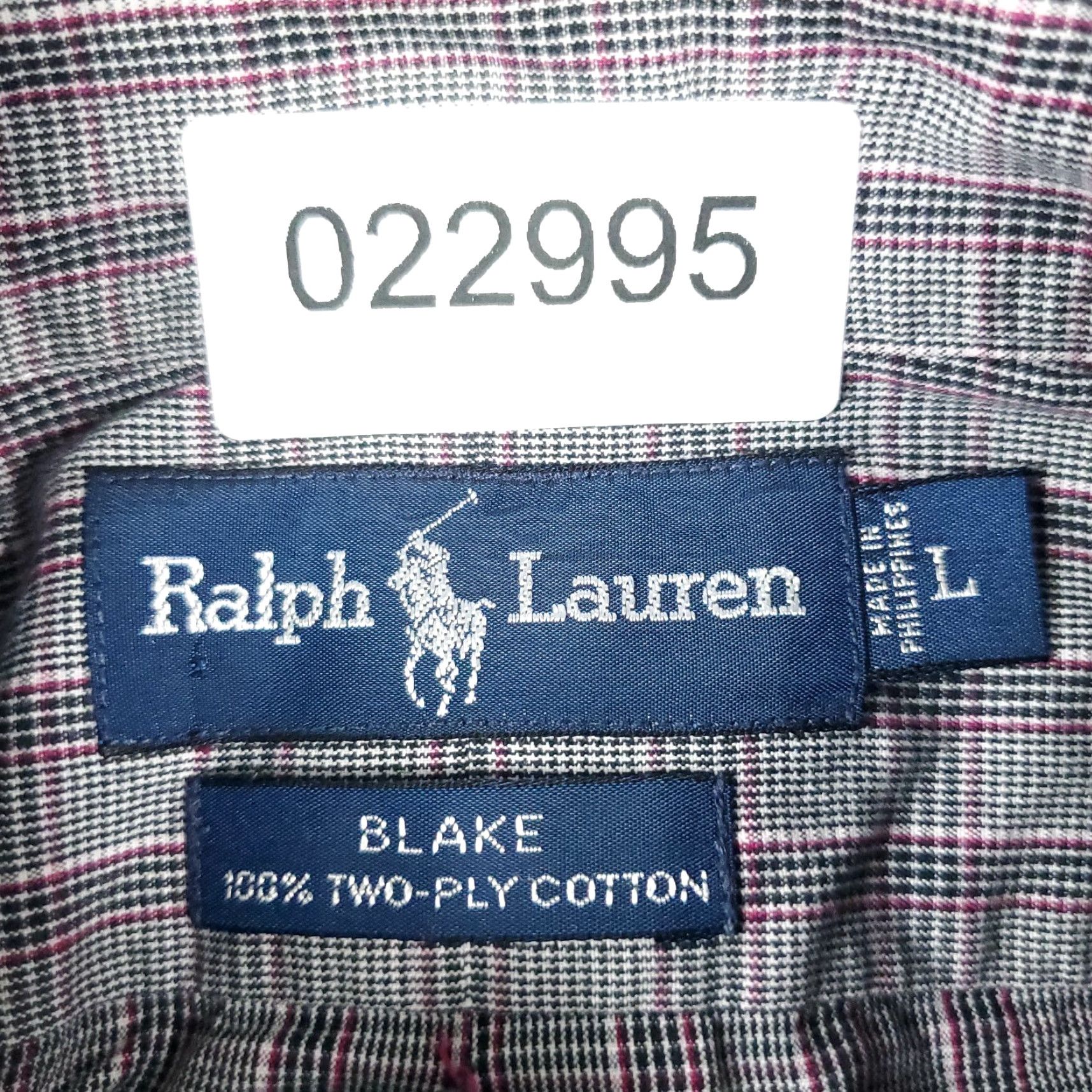 Ralph Lauren Ralph Lauren Button-Up Shirt Mens Large Gray Plaid Long Sleeve Collared Regular Fit Size US L / EU 52-54 / 3 - 7 Thumbnail