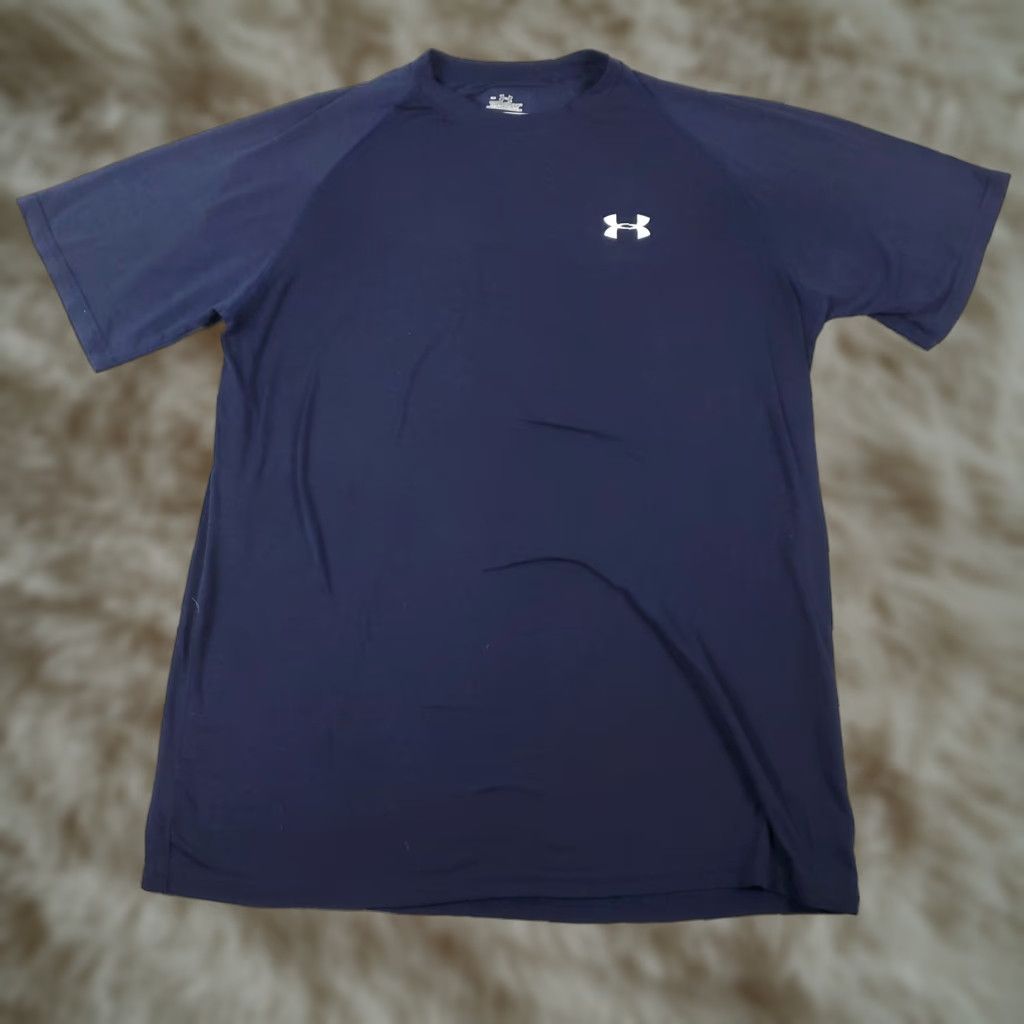 Under Armour Under Armour T Shirt Mens Medium Blue Active Wear Short Sleeve Shirt Crew Neck Pullover Logo Regular Mens Sports All Seasons Breathable Blue Size US M / EU 48-50 / 2 - 1 Thumbnail