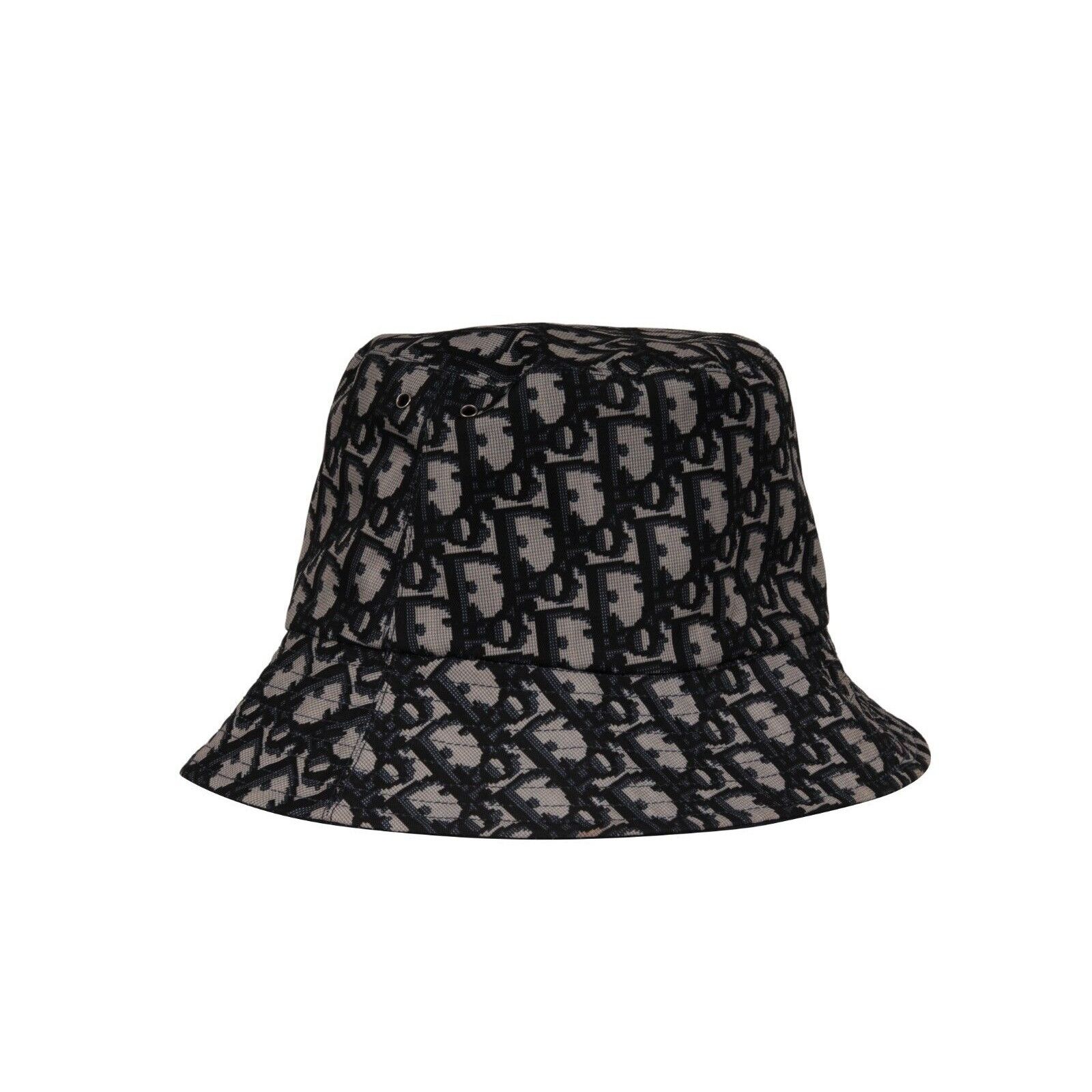 Dior Oblique Logo Reversible Teddy D Brim Bucket Hat Size ONE SIZE - 9 Thumbnail