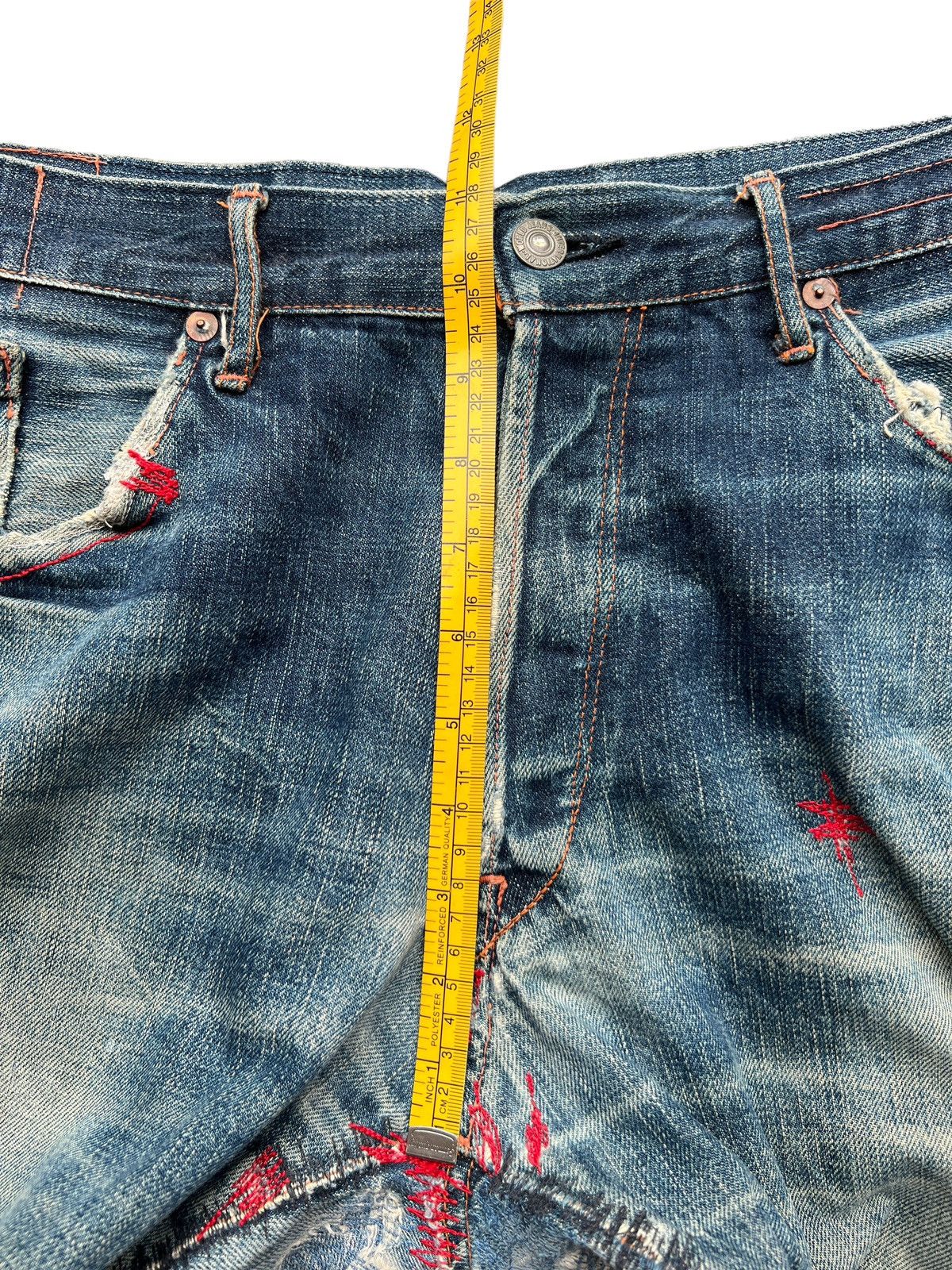 Vintage Hiroshi Kato Selvedge Distressed Sashiko Denim Jeans 32x32 Size US 32 / EU 48 - 21 Thumbnail