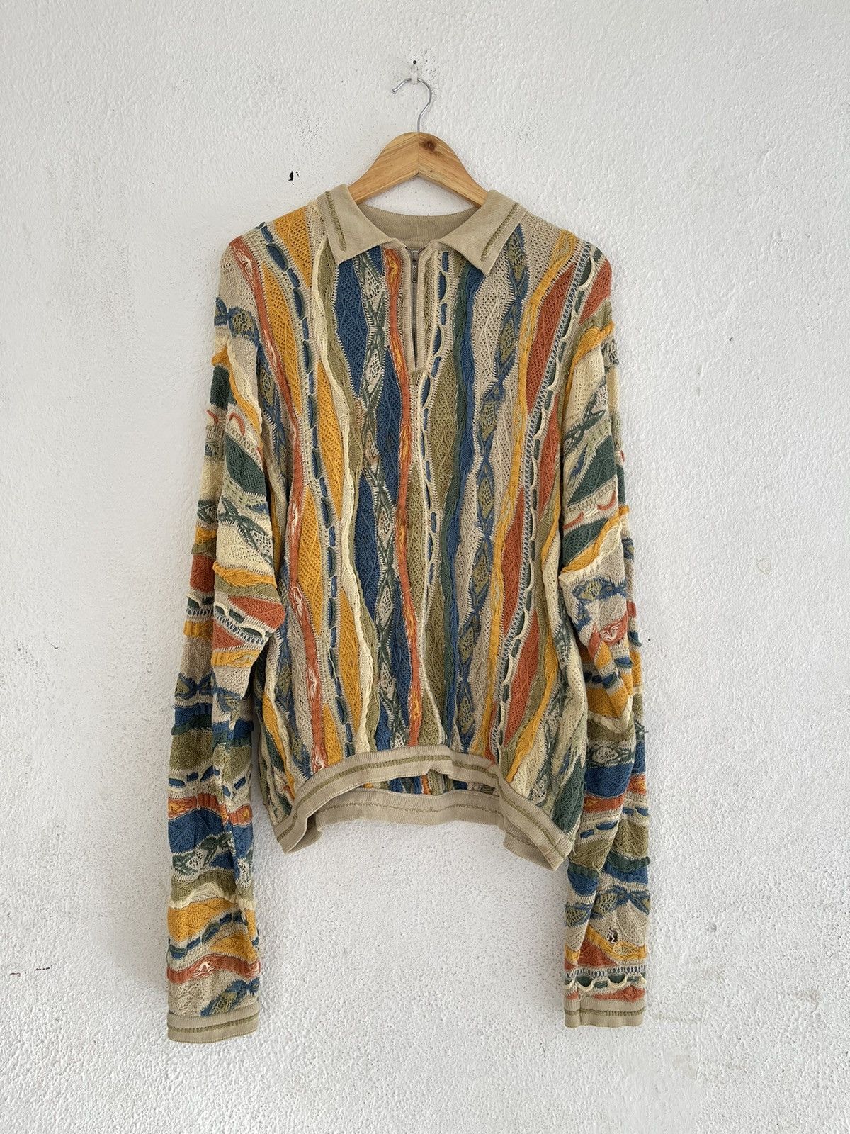 Coogi × Vintage Coogi Mercerised Half Zip Knitwear Size US L / EU 52-54 / 3 - 1 Thumbnail
