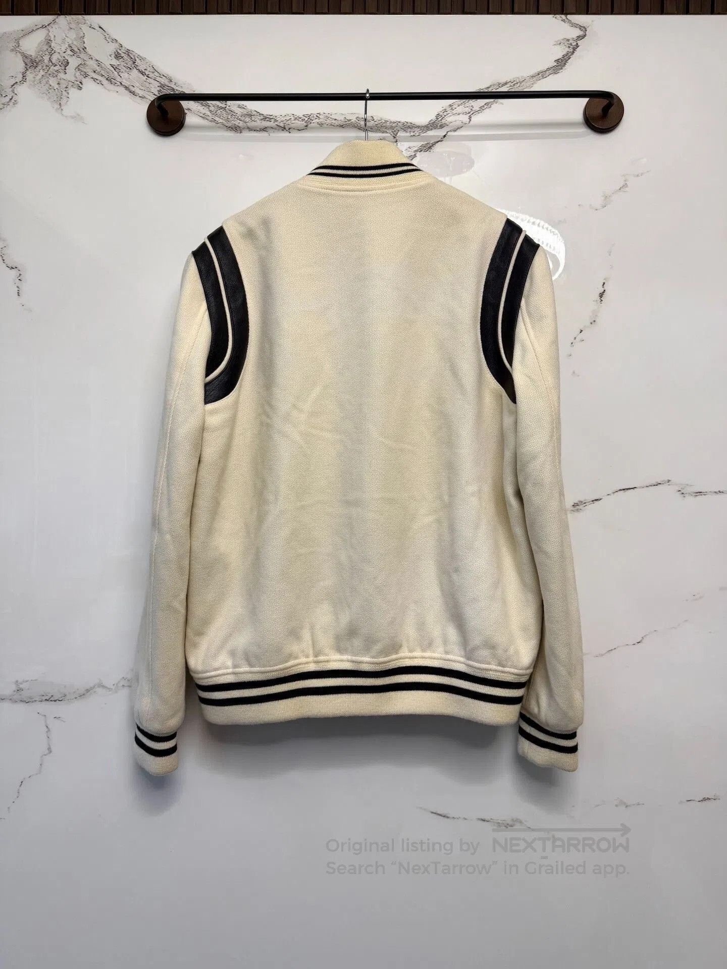 Saint Laurent Paris saint laurent white leather baseball jacket. Size US L / EU 52-54 / 3 - 3 Thumbnail