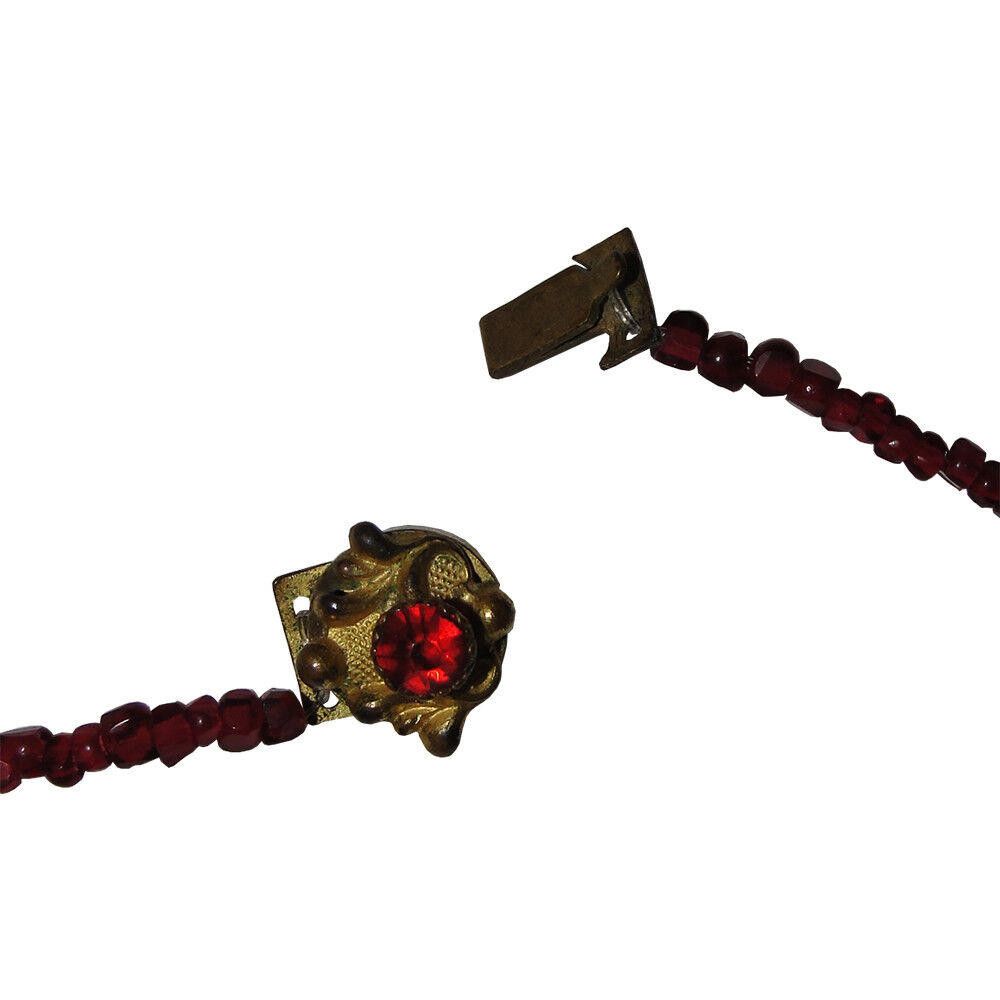 Designer Victorian Red Garnet Bead Tassel Flapper Necklace Size ONE SIZE - 6 Thumbnail