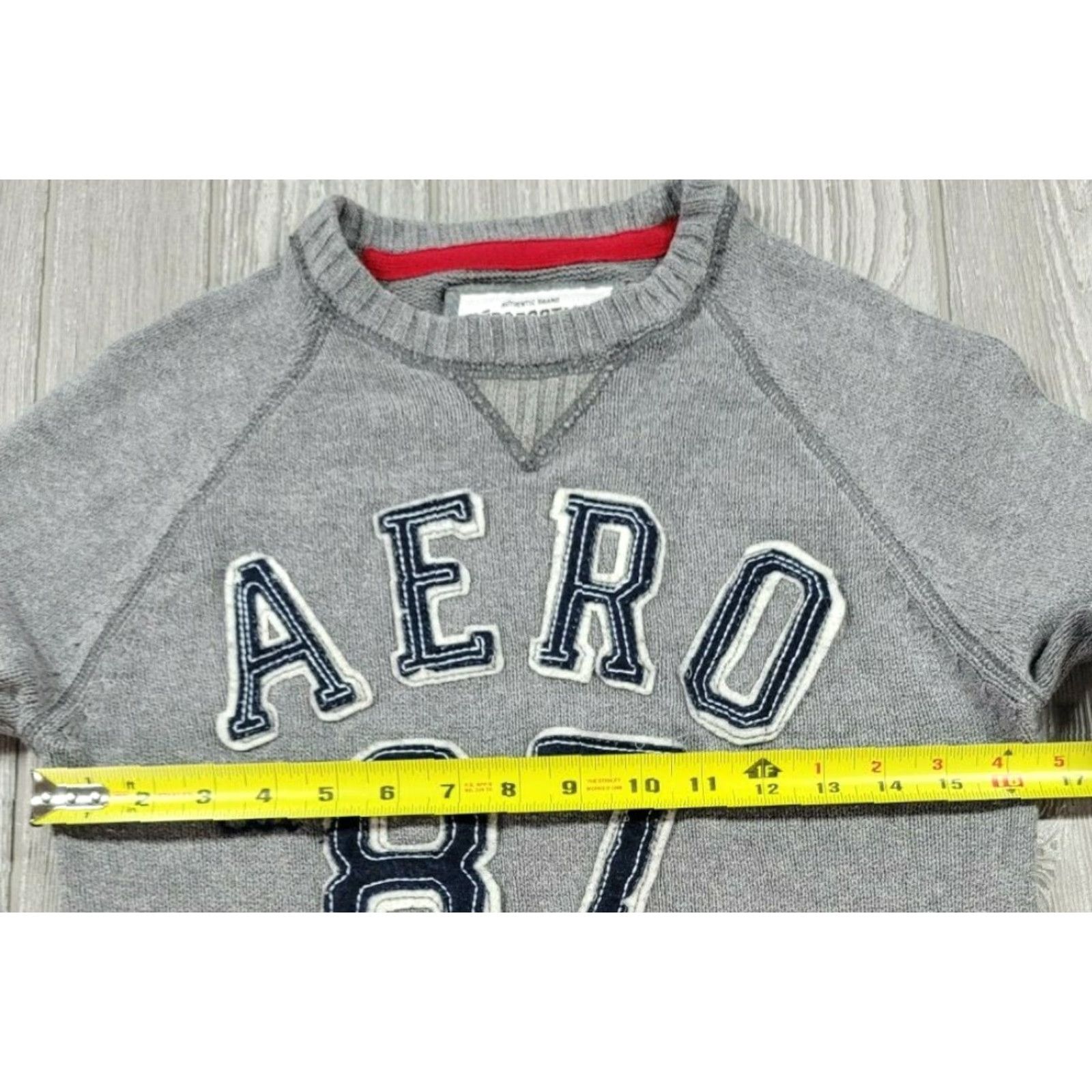 Vintage Aéropostale Gray Solid Crew Neck Long Sleeve Knit Sweater Sz S Aero Est 87 Size US S / EU 44-46 / 1 - 8 Thumbnail