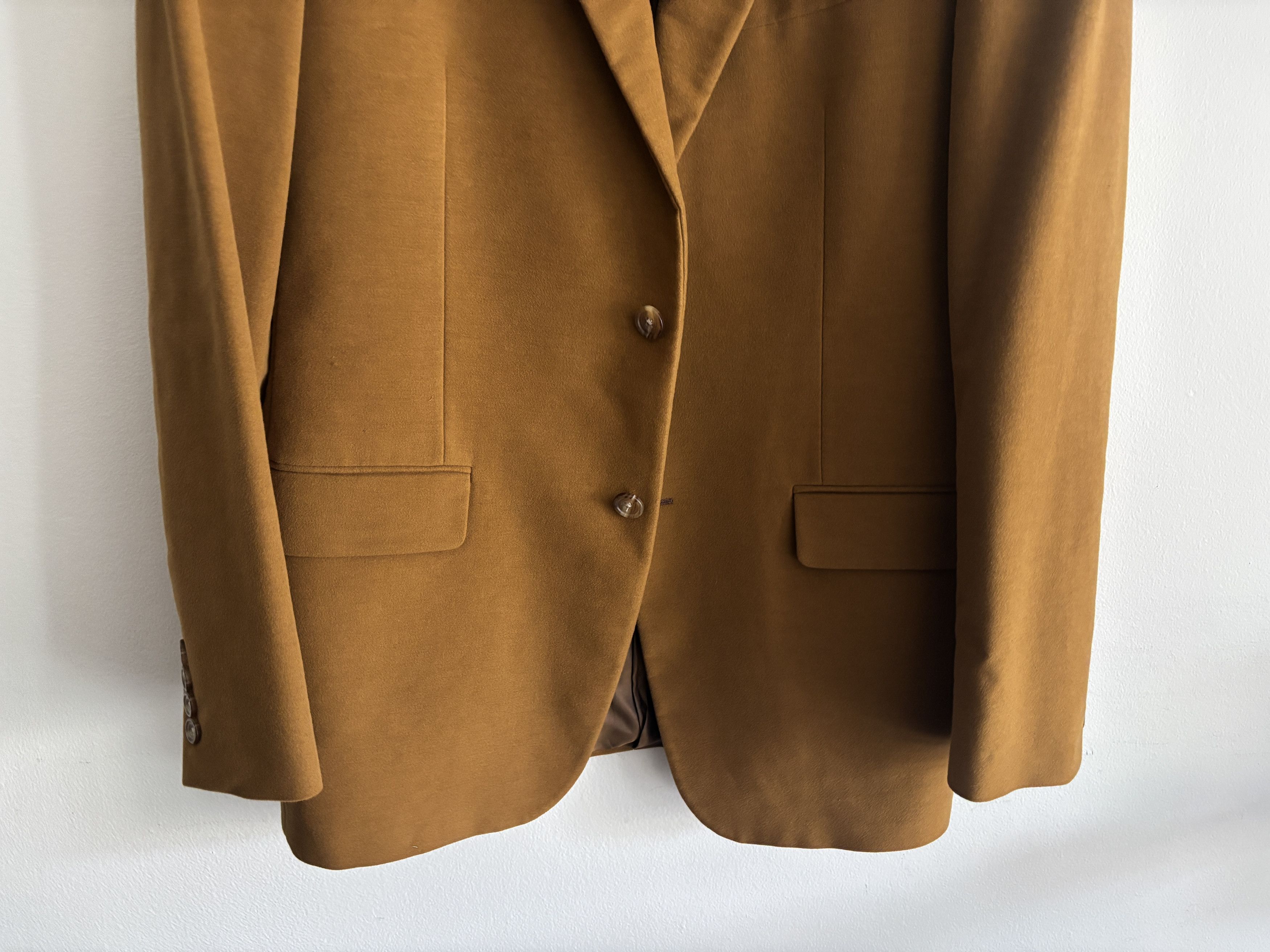 Hickey Freeman $1100 Tan/ Brown Cotton Velvet Sport Coat - 40 Size 40R - 3 Thumbnail