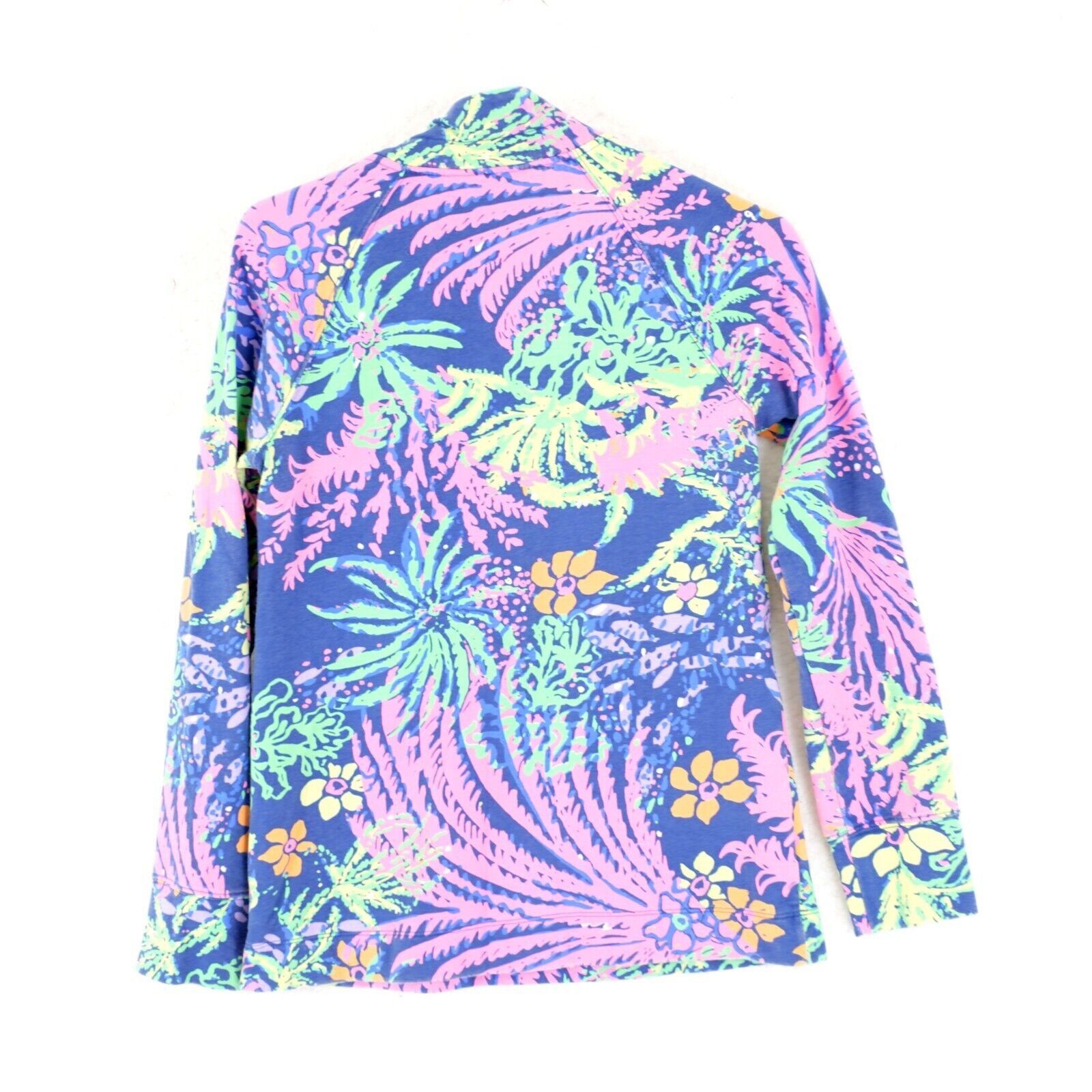 Lilly Pulitzer Lilly Pulitzer XS Pink Blue 1/4 Zip Jacket Cotton Spandex Lo Size XS / US 0-2 / IT 36-38 - 4 Thumbnail