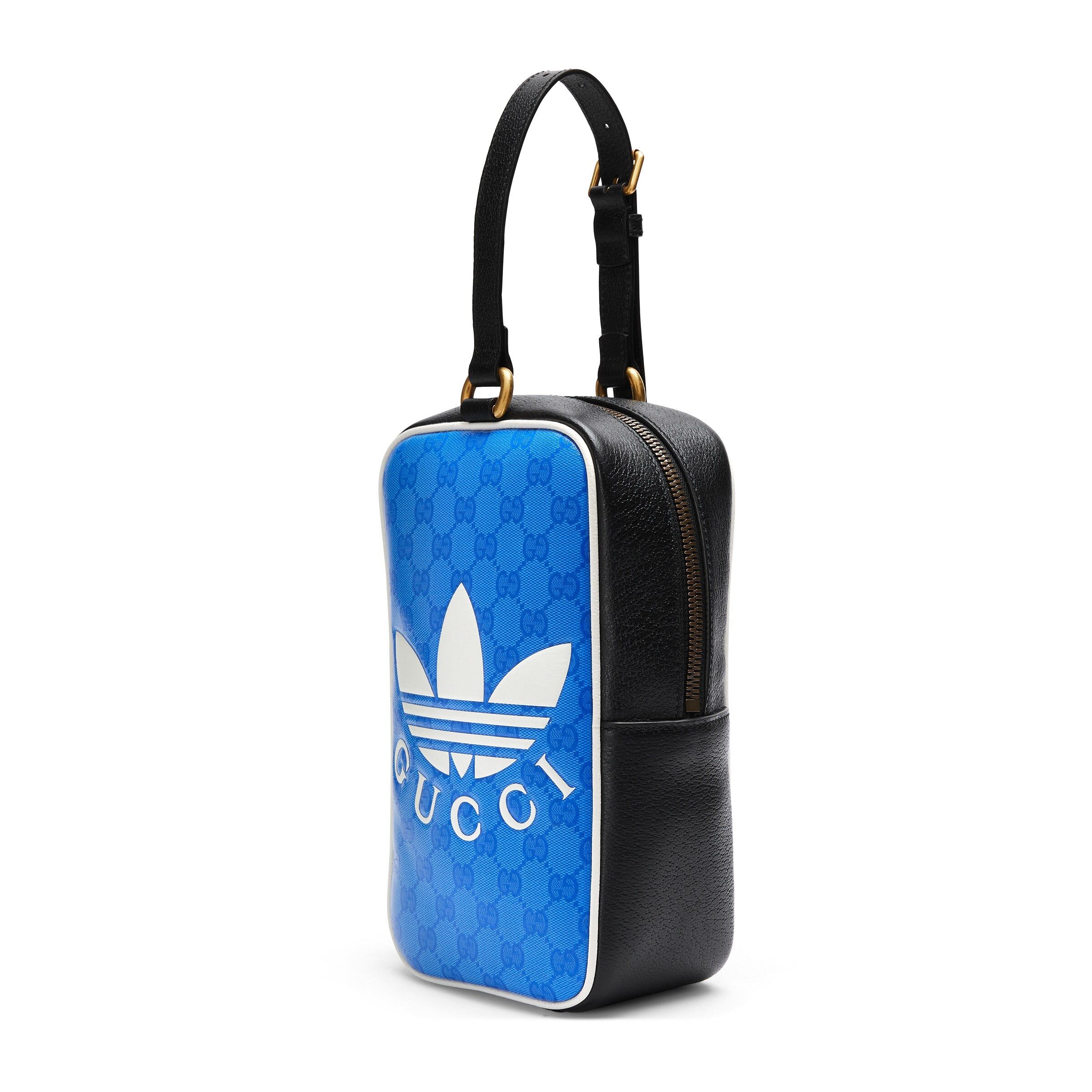 Gucci Gucci x Adidas GG Mini Top Handle Bag Blue Black Leather Size ONE SIZE - 2 Thumbnail