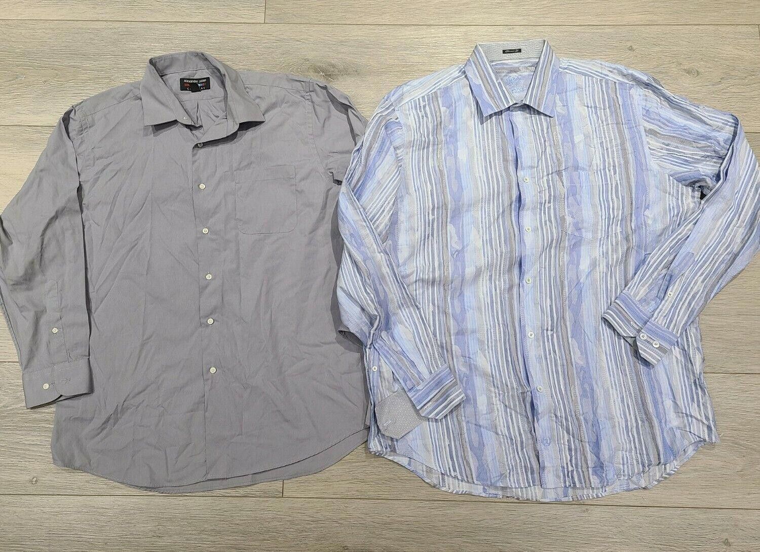 BUGATCHI Mens Dress Shirt Lot Bugatchi Julian Colors Large collared Size 42R - 4 Thumbnail