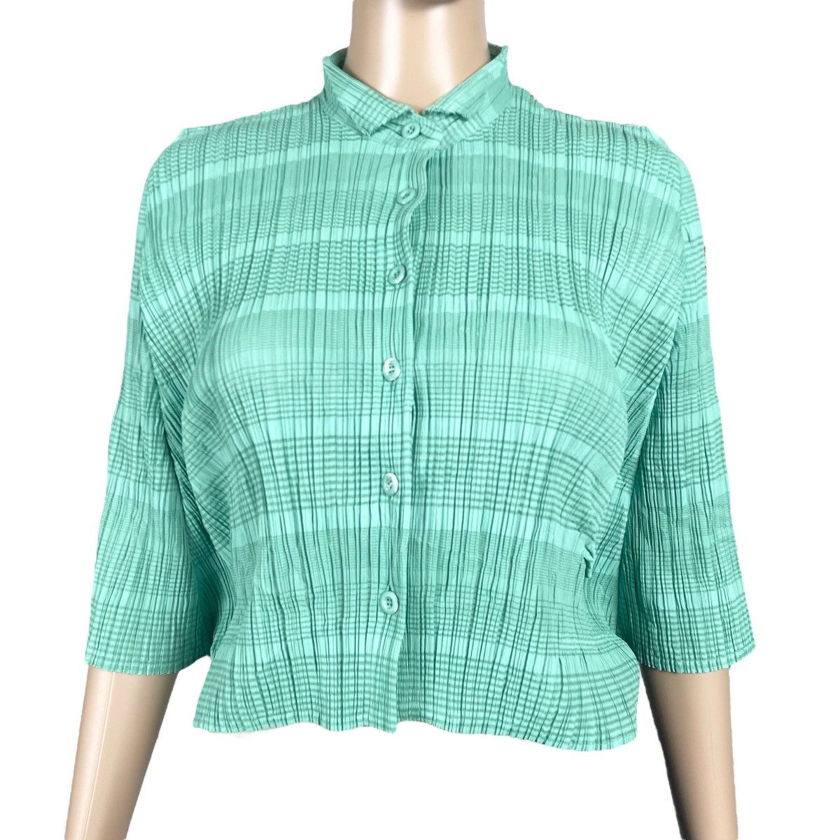 Pleats Please Issey Miyake Pleats Please Issey Miyake Button Up Crop Top Poncho Shirt Size S / US 4 / IT 40 - 4 Thumbnail