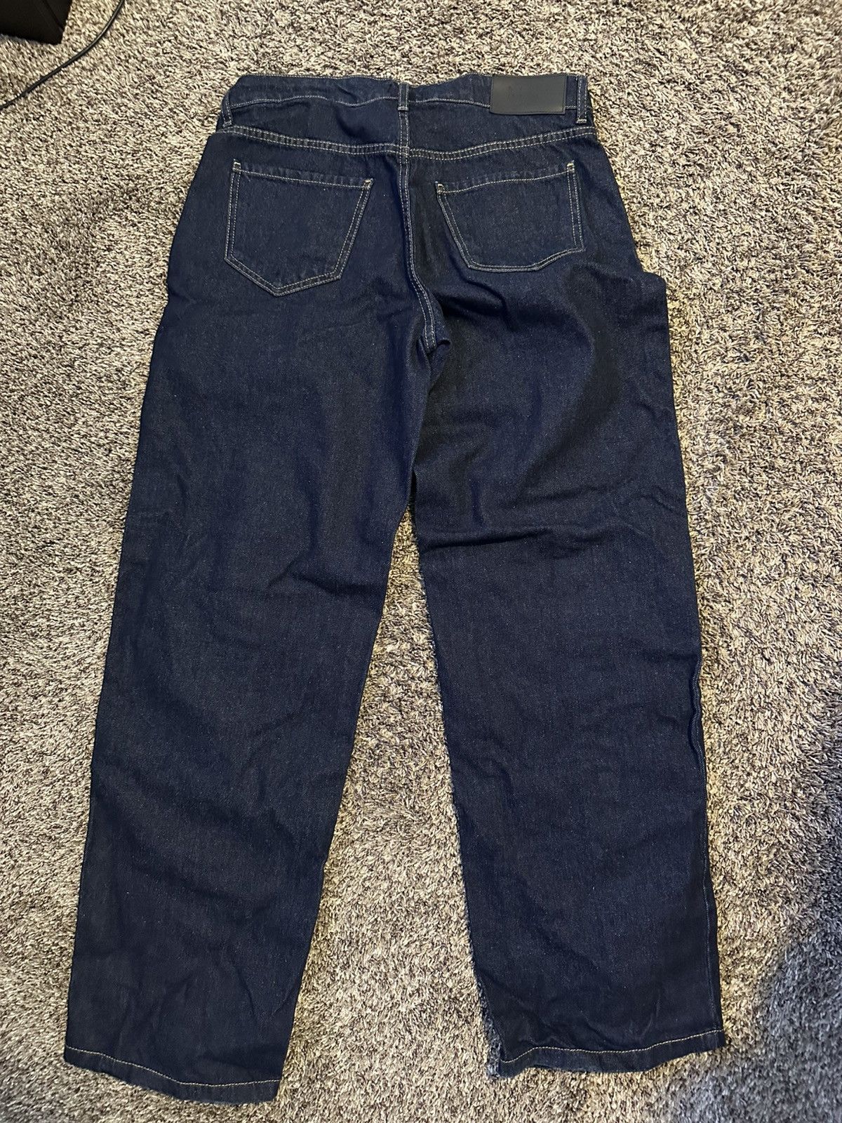 Boohoo BoohooMAN Dark Blue Denim Button Up Jeans Size 32 Baggy Size US 32 / EU 48 - 4 Thumbnail