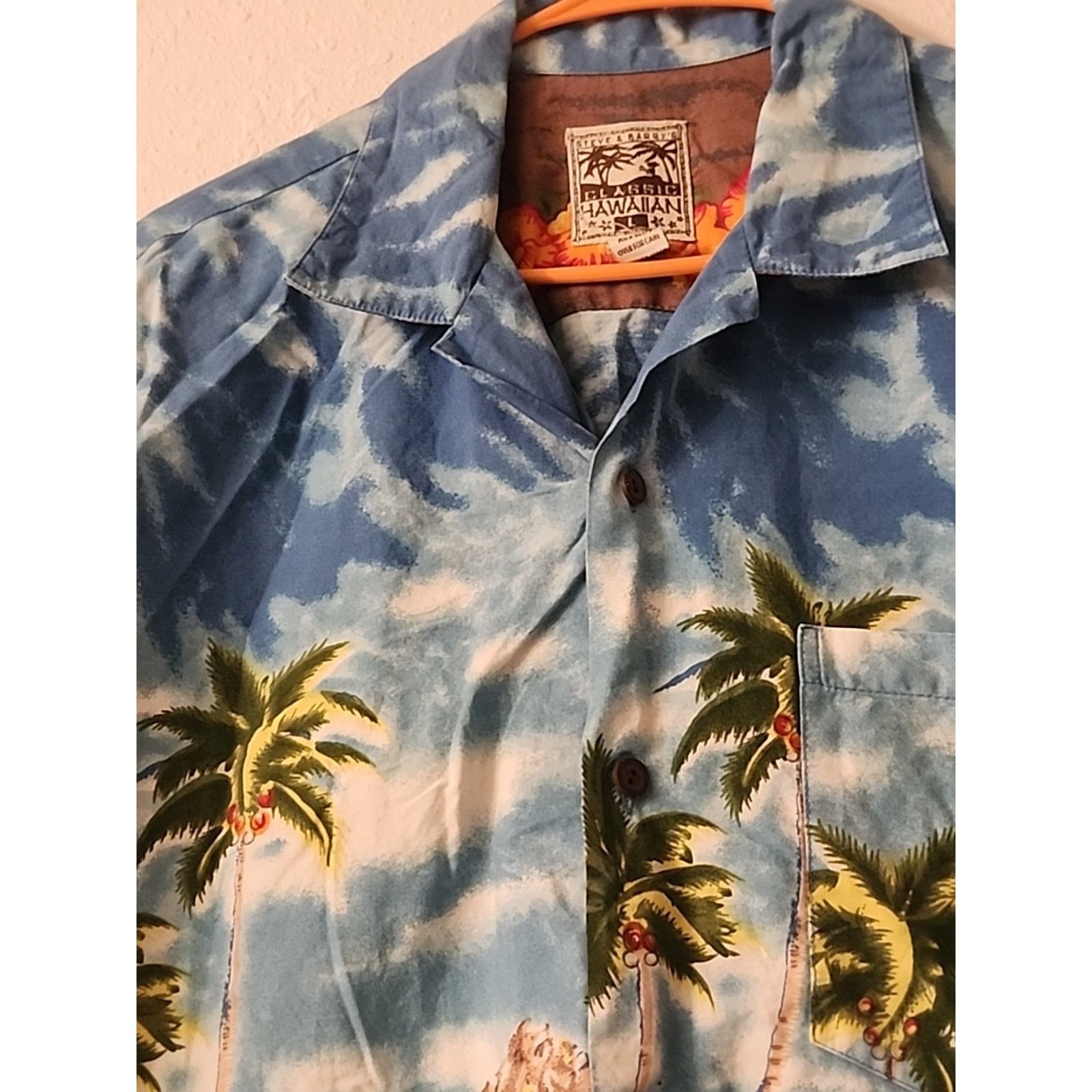 Other Steve & Barry's Hawaiian Shirt Tropical Hula Palm Trees Blue Size US L / EU 52-54 / 3 - 5 Thumbnail