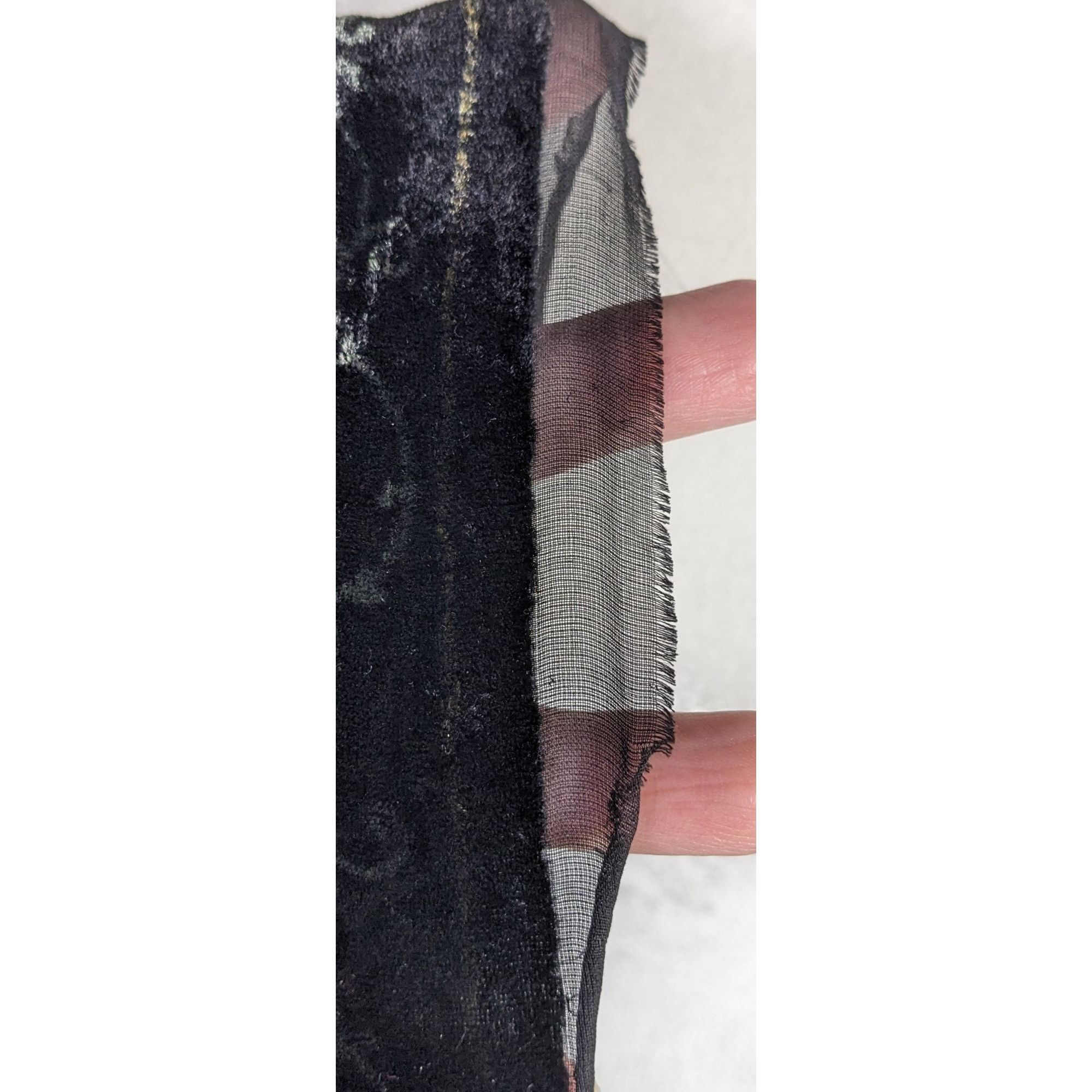 Chicos Chicos Black Burnt Velvet Scarf With Gold Baroque Print Size ONE SIZE - 12 Thumbnail