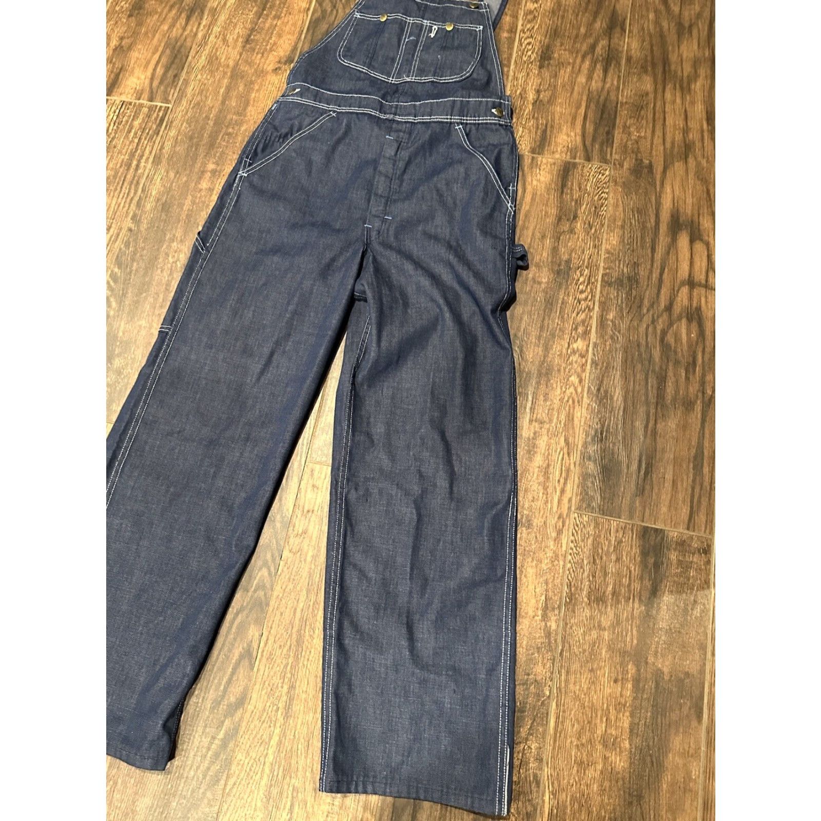 Sears VINTAGE Sears Denim Bib Overalls Jeans Men 36x30 70s 80s Blue Cotton Blend Wide-Leg Pockets Button Regular Mens Size US 36 / EU 52 - 2 Thumbnail
