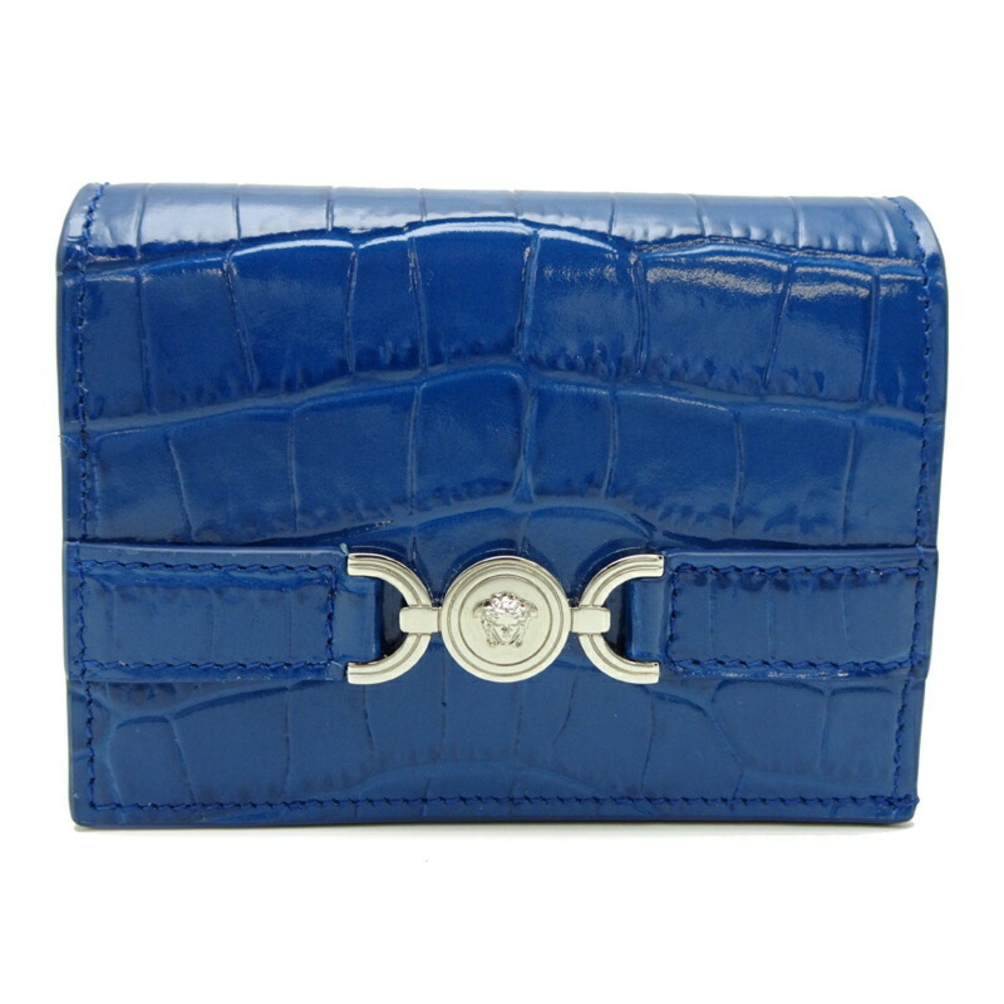 Versace Medusa 95 Women's and Men's Bifold Wallet in Blue Leather