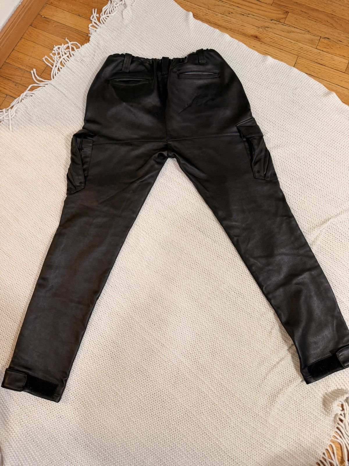 Rta RTA Black Faux Leather Cargo Pants Size US 34 / EU 50 - 1 Thumbnail