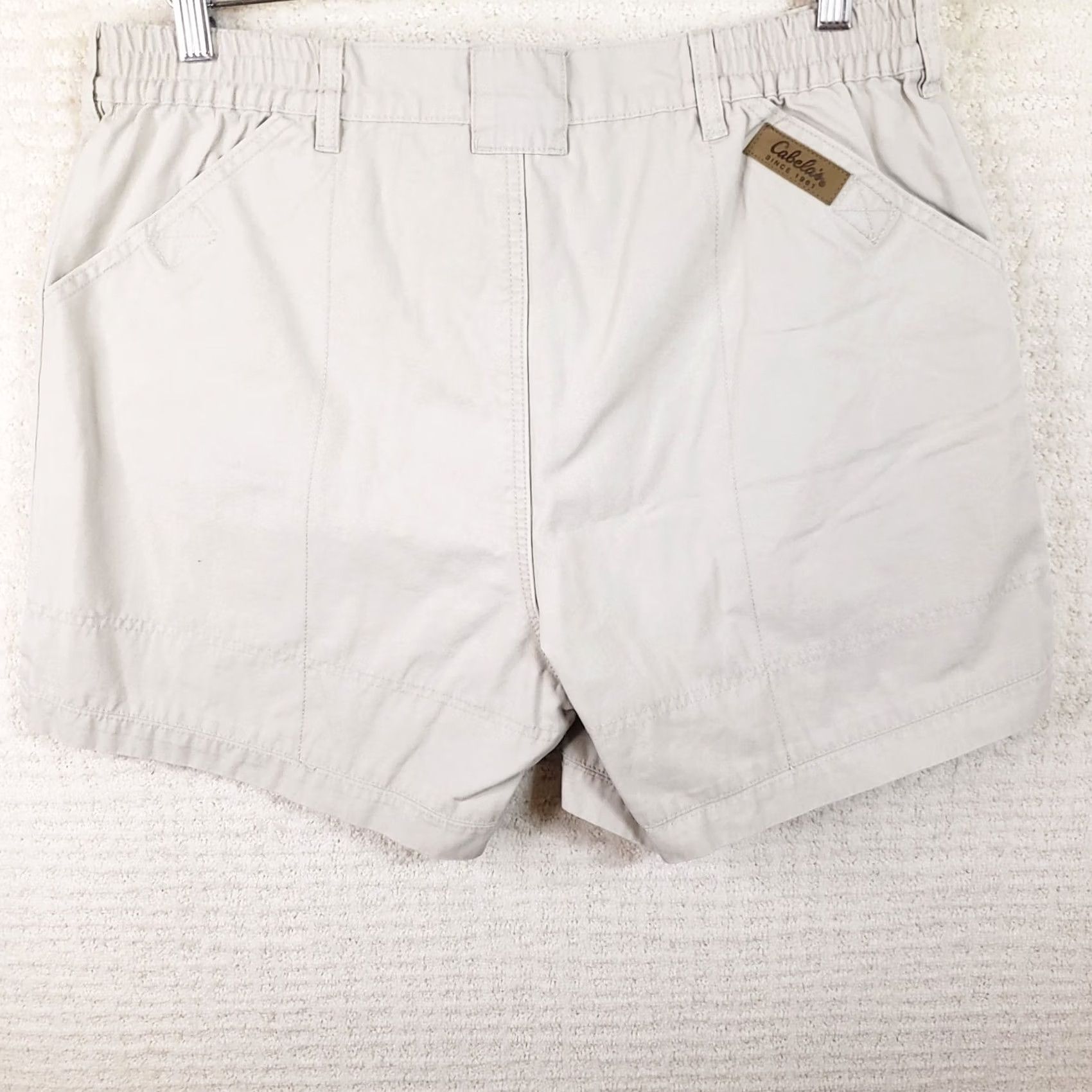 Vintage Cabela's Cargo Shorts 2 Pair Beige Elastic Waist 38x5 Men Cotton Canvas Flat Front Zip Pockets Casual Outdoor Size US 38 / EU 54 - 6 Thumbnail