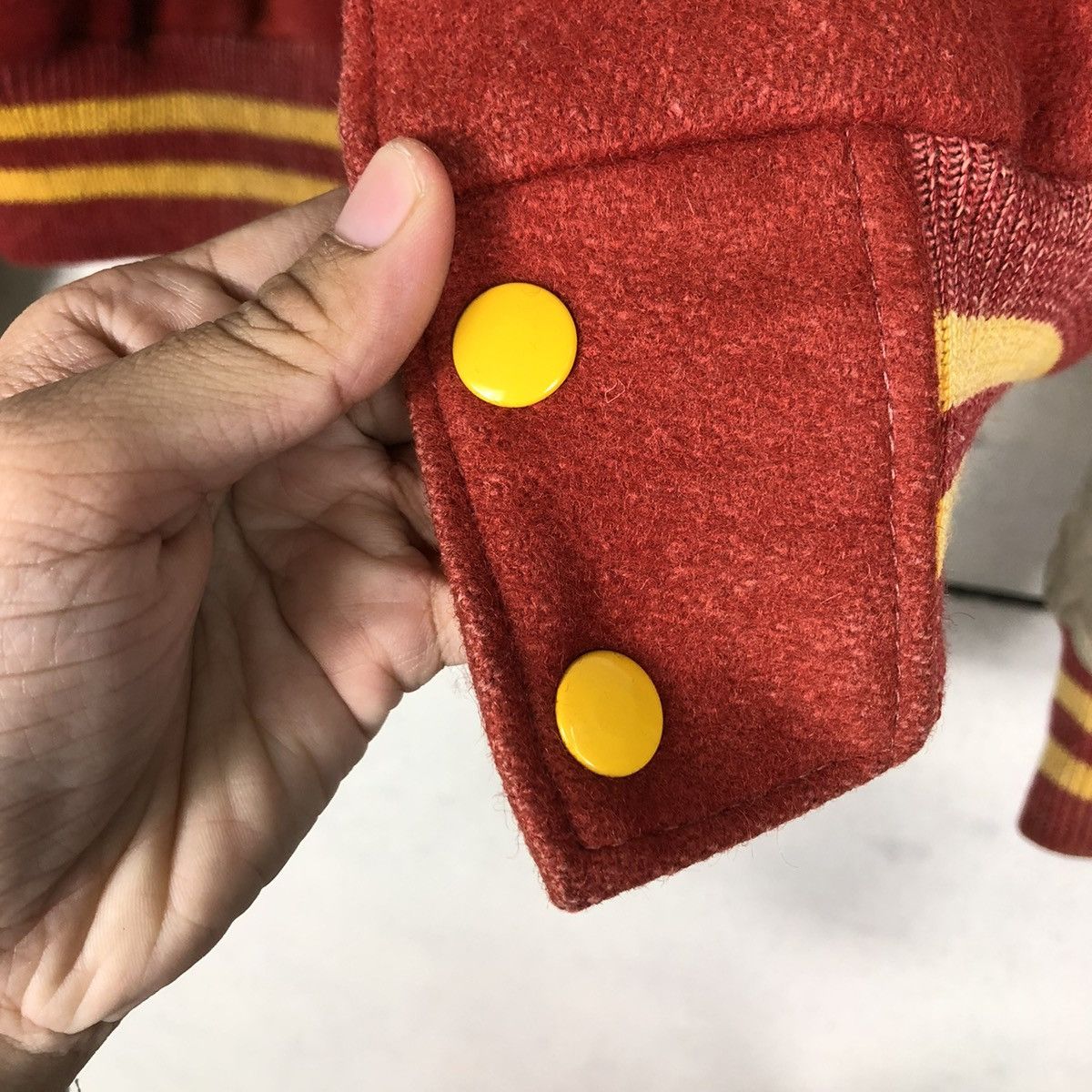Golden Bear 🔥VTG VARSITY JUMPER BOMBER JACKET LEATHER GOLDEN BEAR USA Size US L / EU 52-54 / 3 - 18 Thumbnail