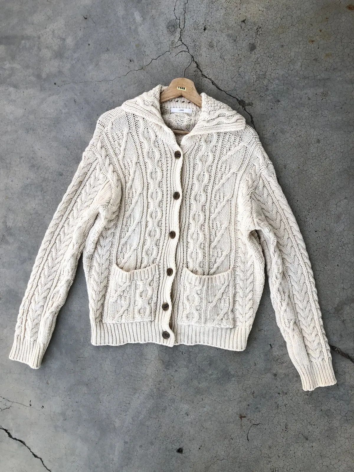 LIBRE Cardigan CableKnit Sweater Pure Pullover