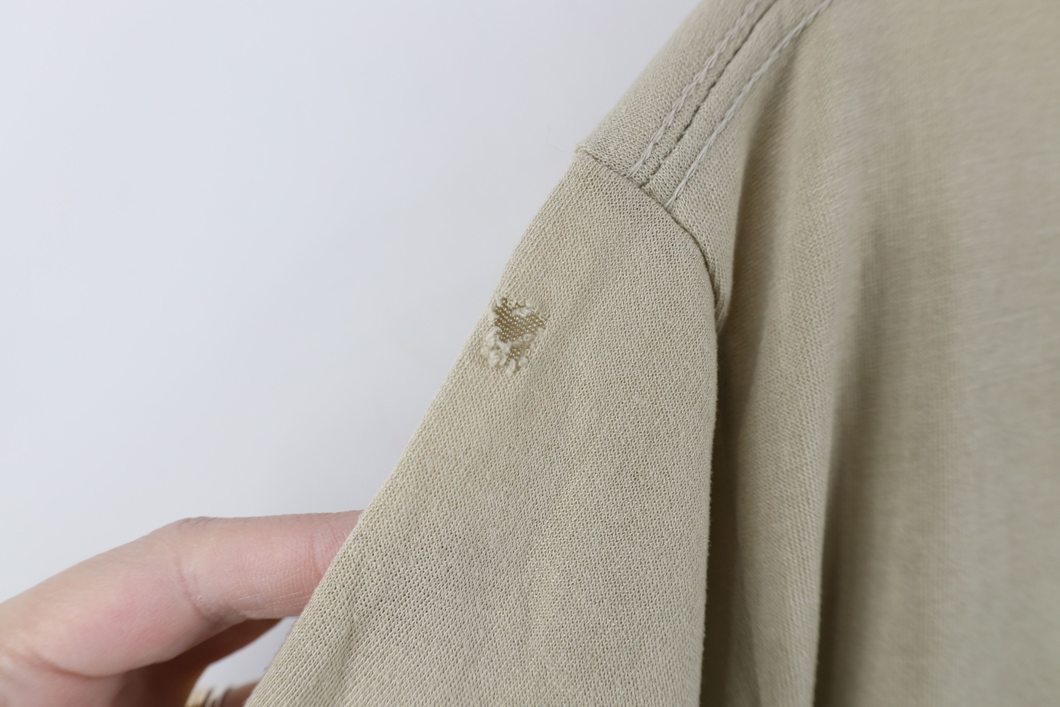 Vintage Vintage 90s Y2K Streetwear Blank Knit T-Shirt Beige USA Size US M / EU 48-50 / 2 - 5 Thumbnail