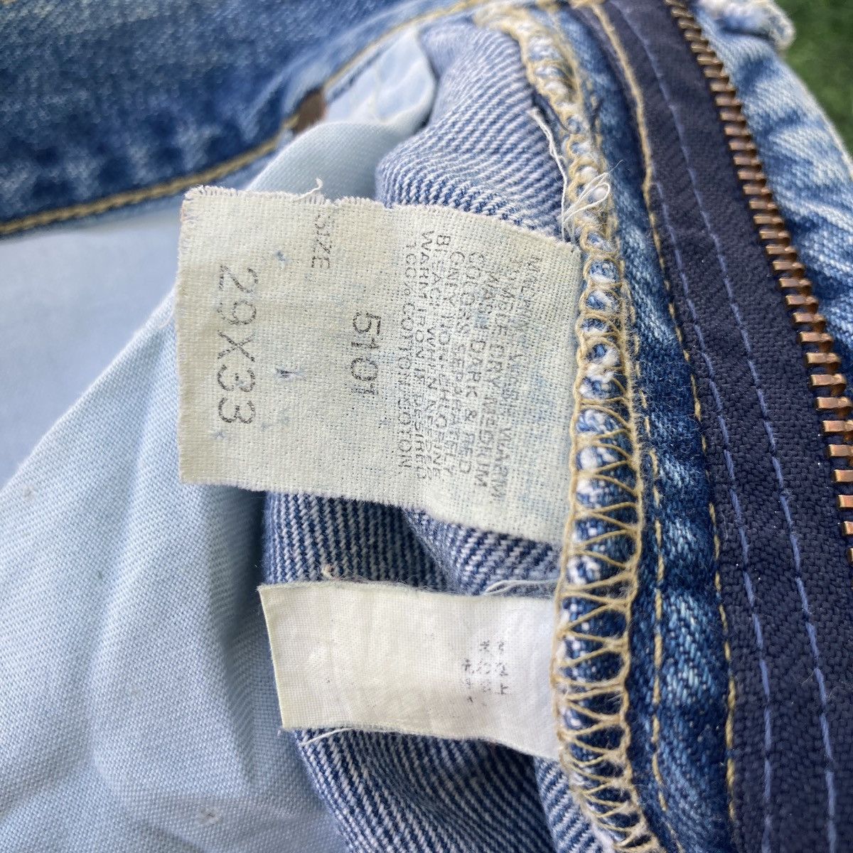 Lee VINTAGE LEE RIDER LEFT HAND DENIM SELVEDGE DISTRESSED JEANS Size US 29 - 17 Thumbnail