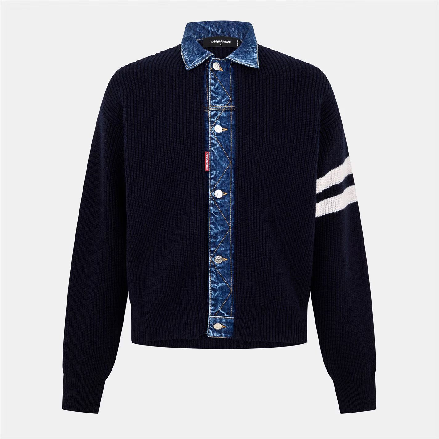 Dsquared2 o1g2r1mq0426 Knitted Cardigan in Navy Blue Size US M / EU 48-50 / 2 - 1 Thumbnail