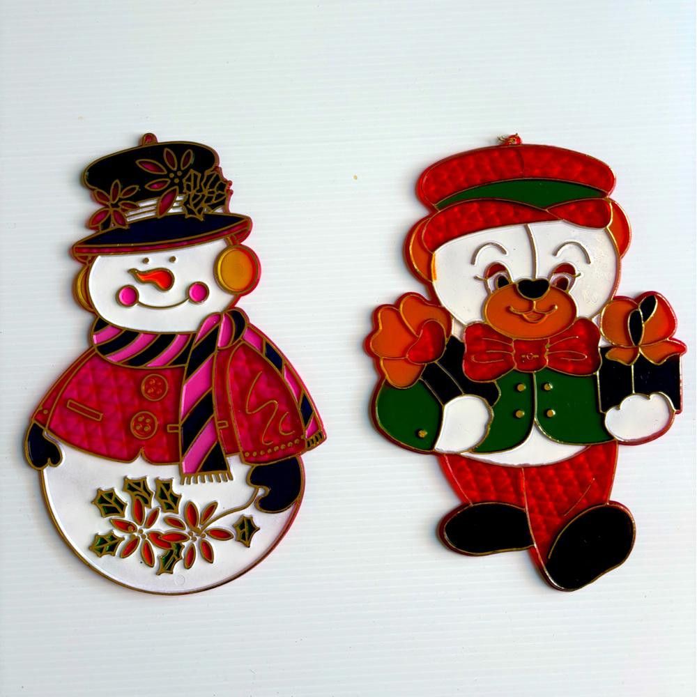 Designer Vintage Christmas Plastic Stained Glass Size ONE SIZE - 1 Thumbnail